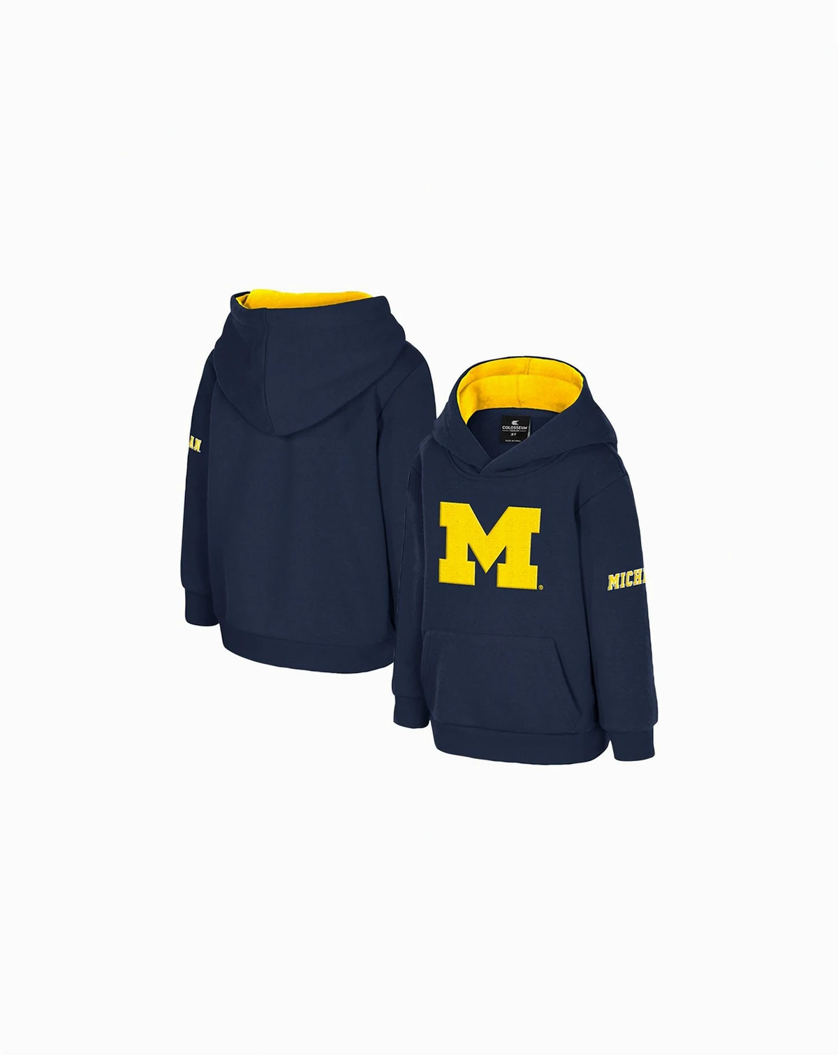 Toddler Navy Michigan Wolverines Big Logo Volume Fleece Pullover Hoodie