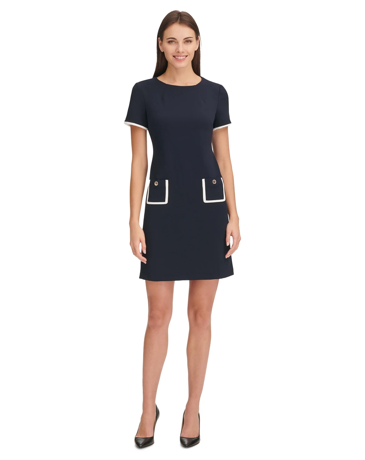 Women's Colorblocked Pocket Sheath Dress