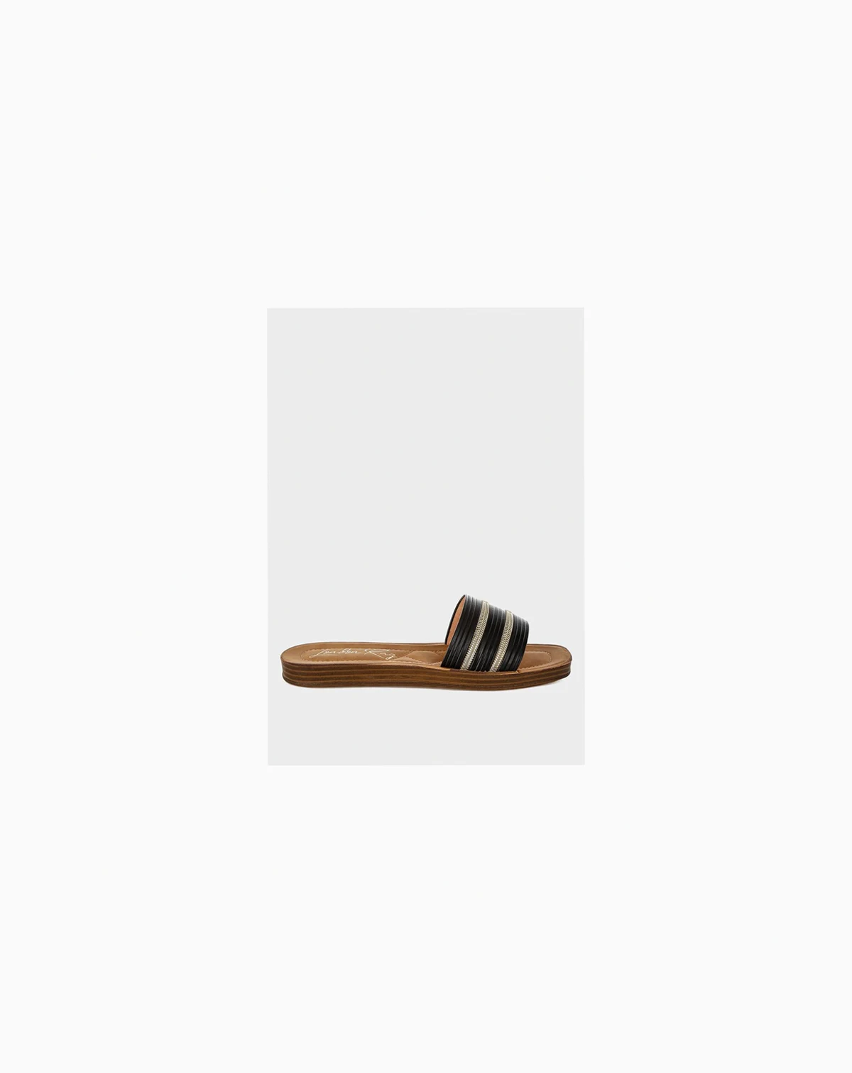 Womens Zosaya Faux Zipper Detail Slip Ons Sandals