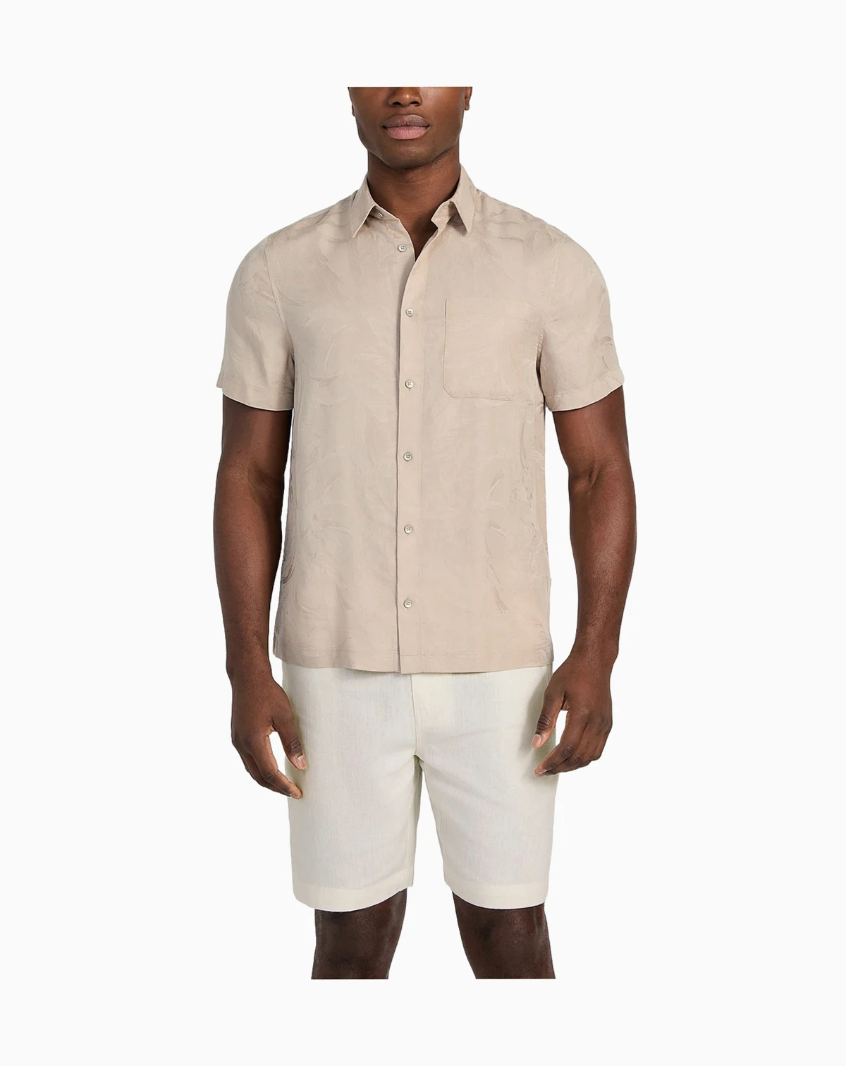 Men's Regular-Fit Botanical Jacquard Button-Down Shirt