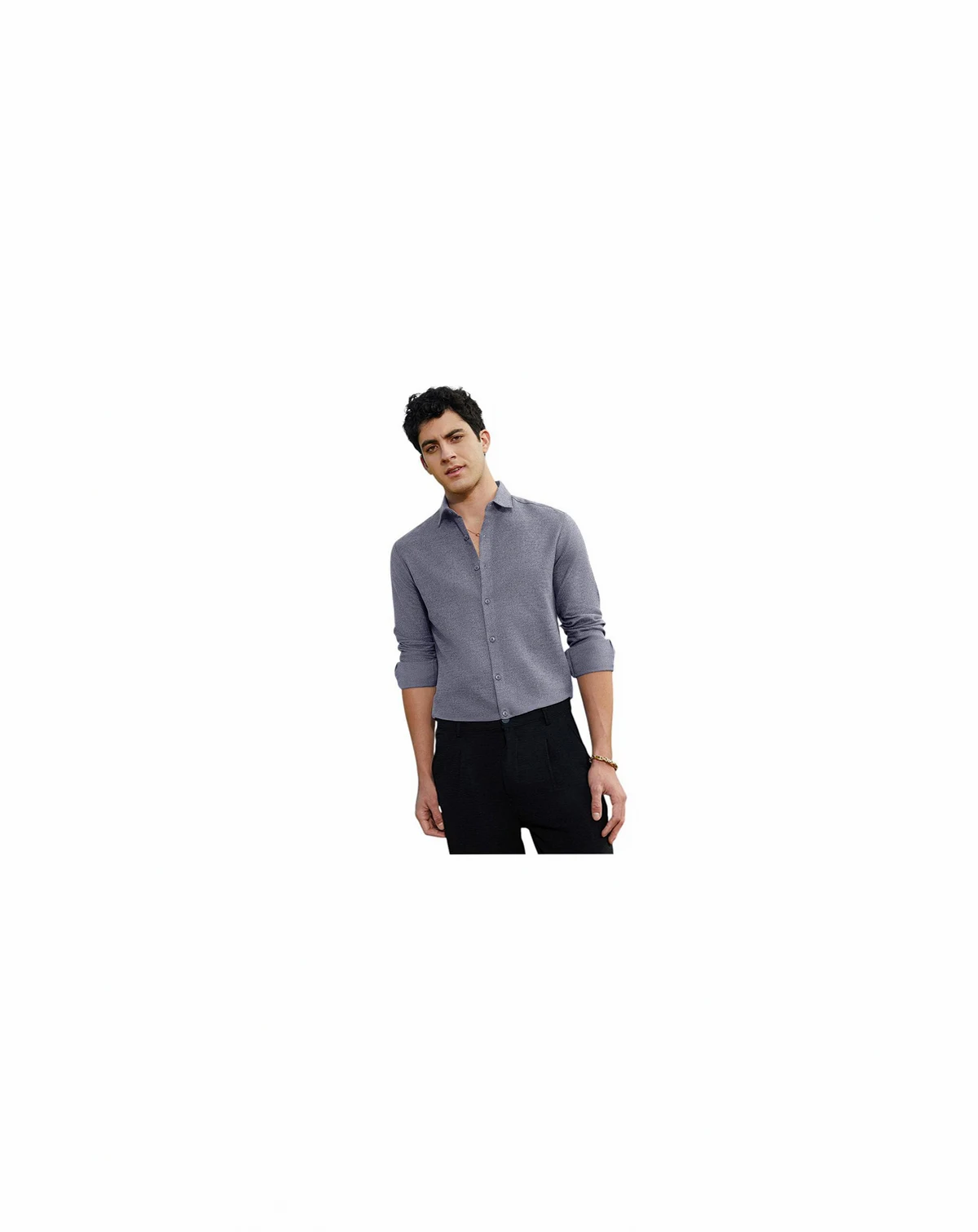 Men's Aegean Blue Grainy Shirt