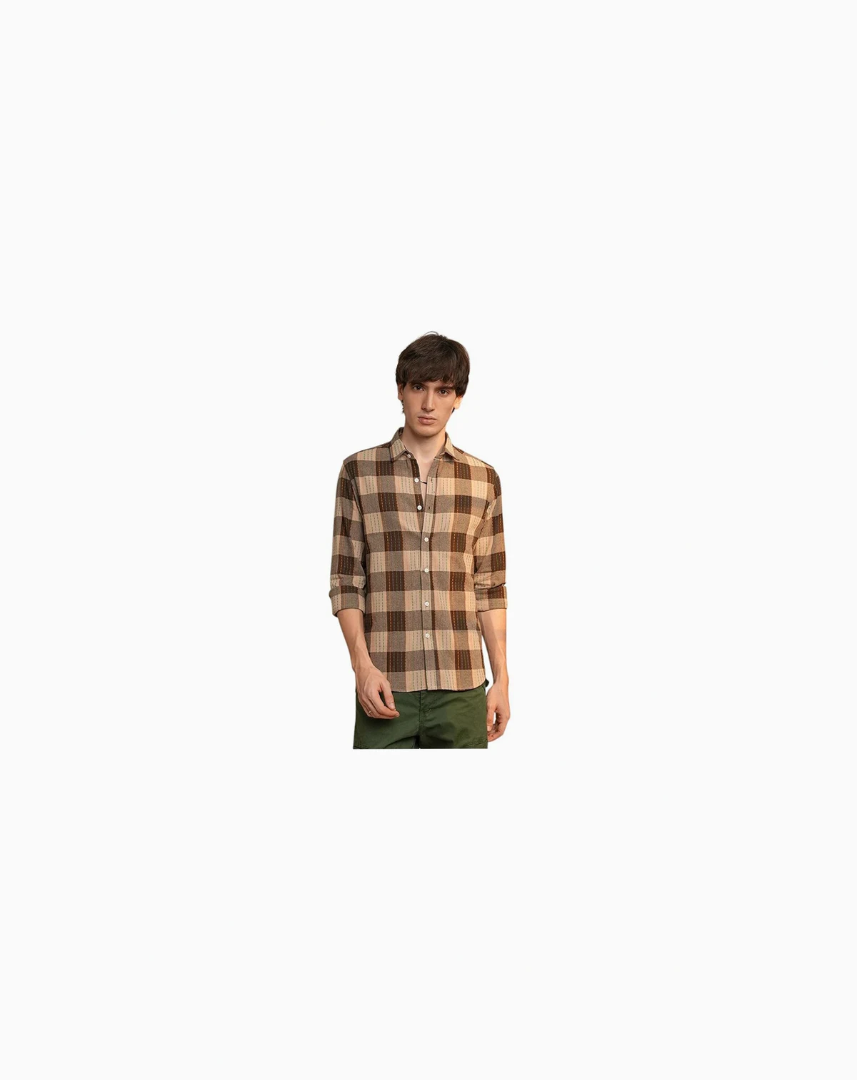 Men's Chocolate Brown Chalk-Buffalo Check Shirt