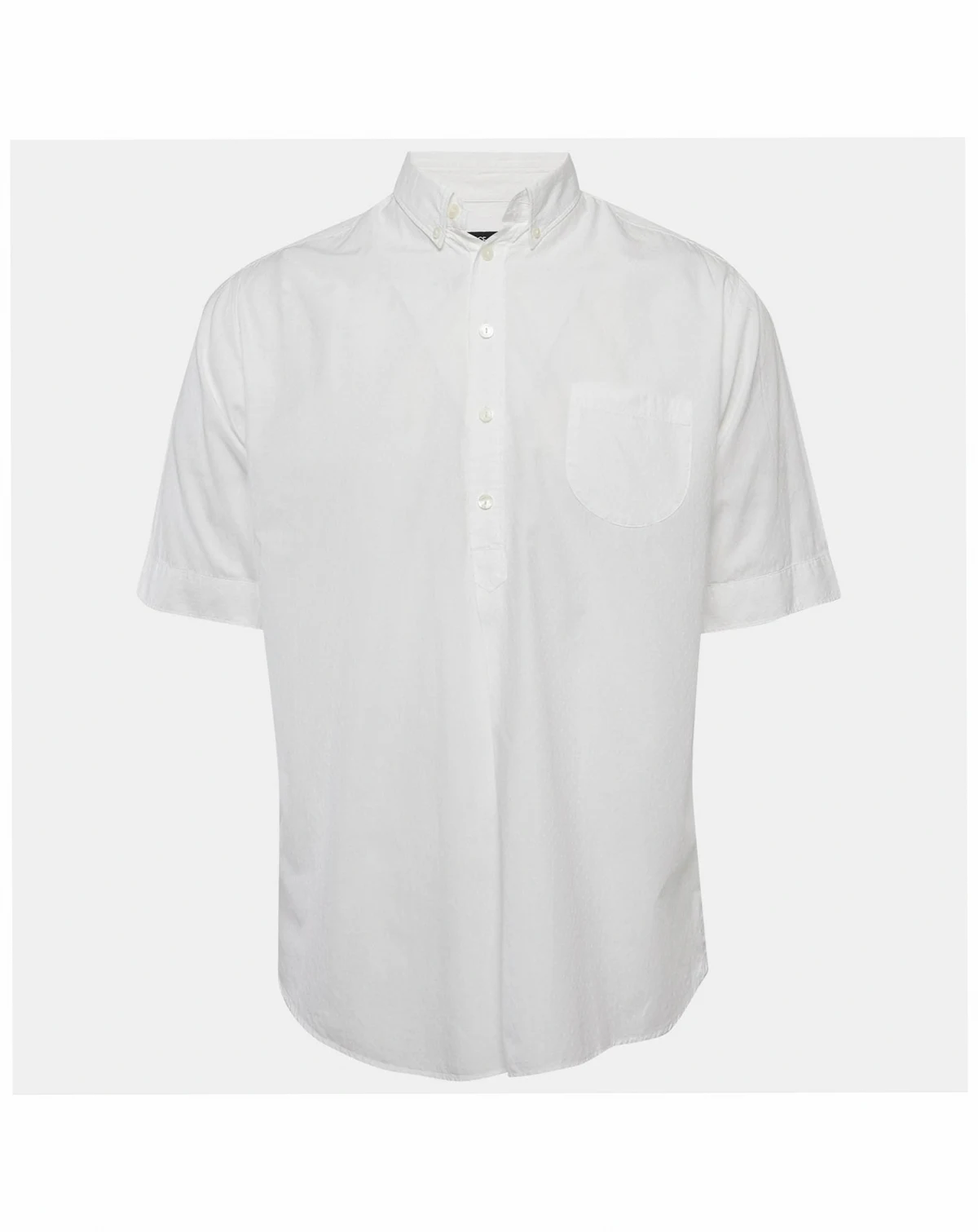 Men's White Cotton Half Sleeve Shirt