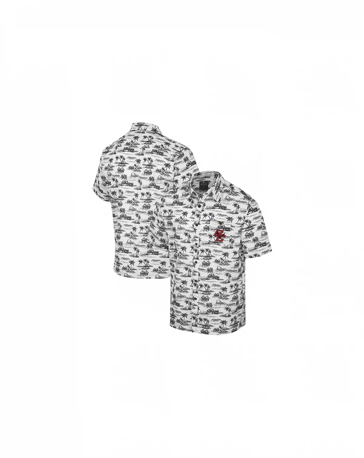 Men's White Boston College Eagles Spontaneous is Romantic Camp Button-Up Shirt