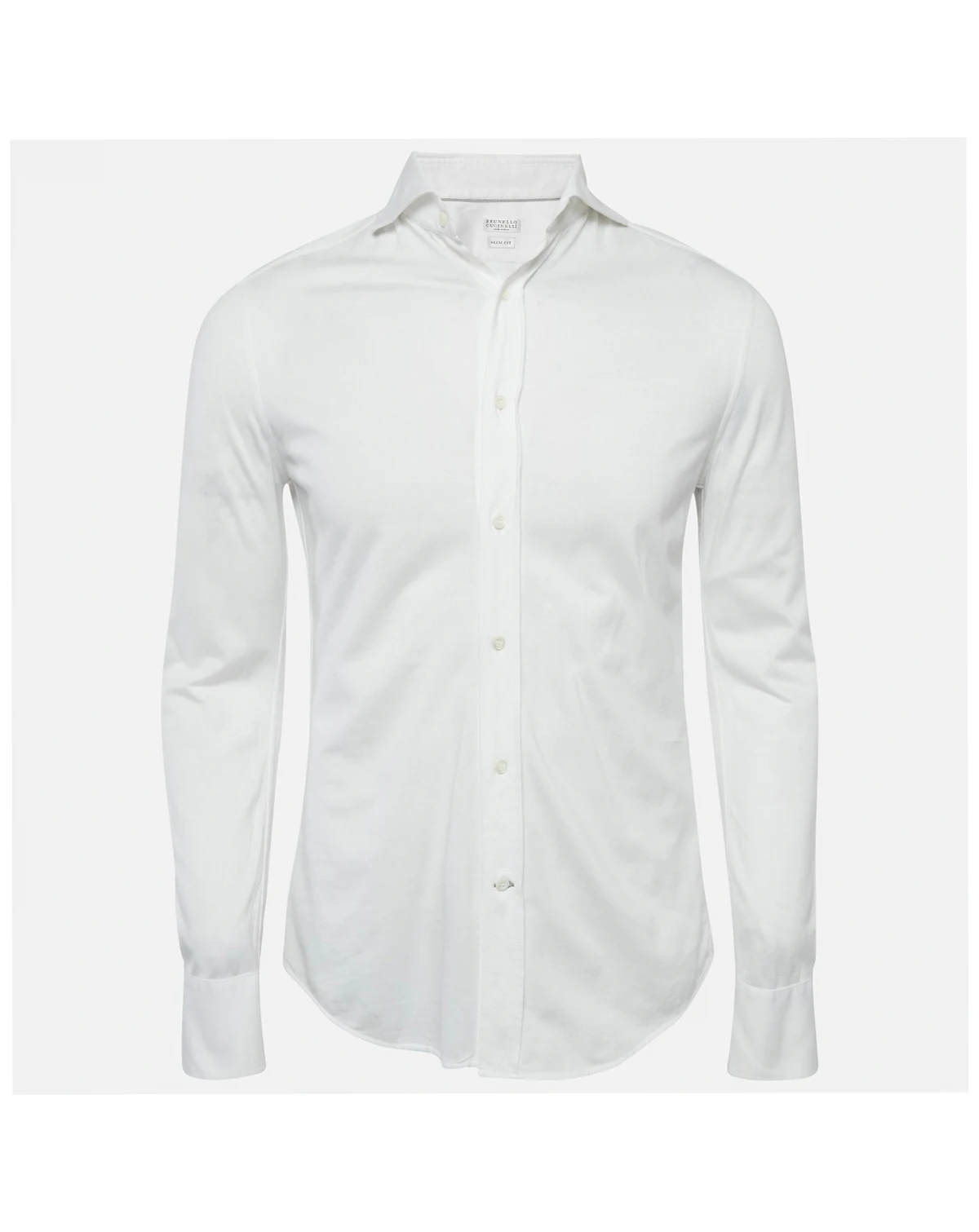Men's White Cotton Slim Fit Shirt