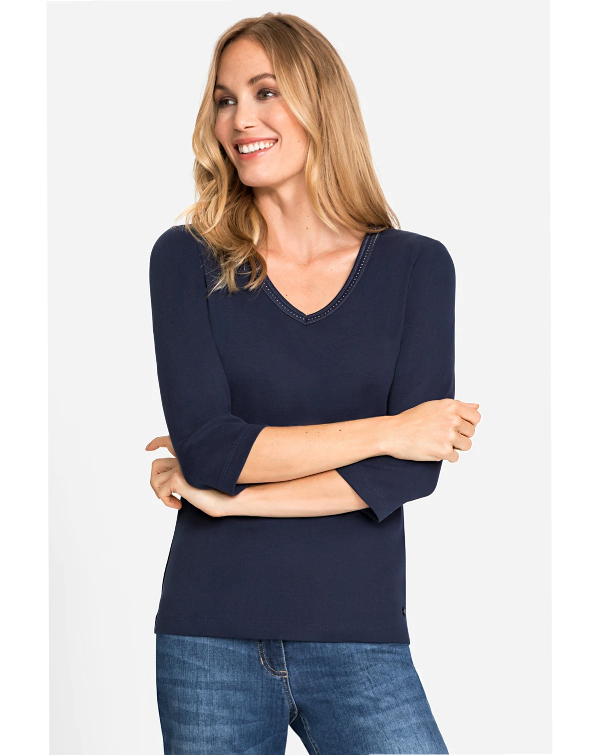 Women's Embellished V-Neckline T-Shirt