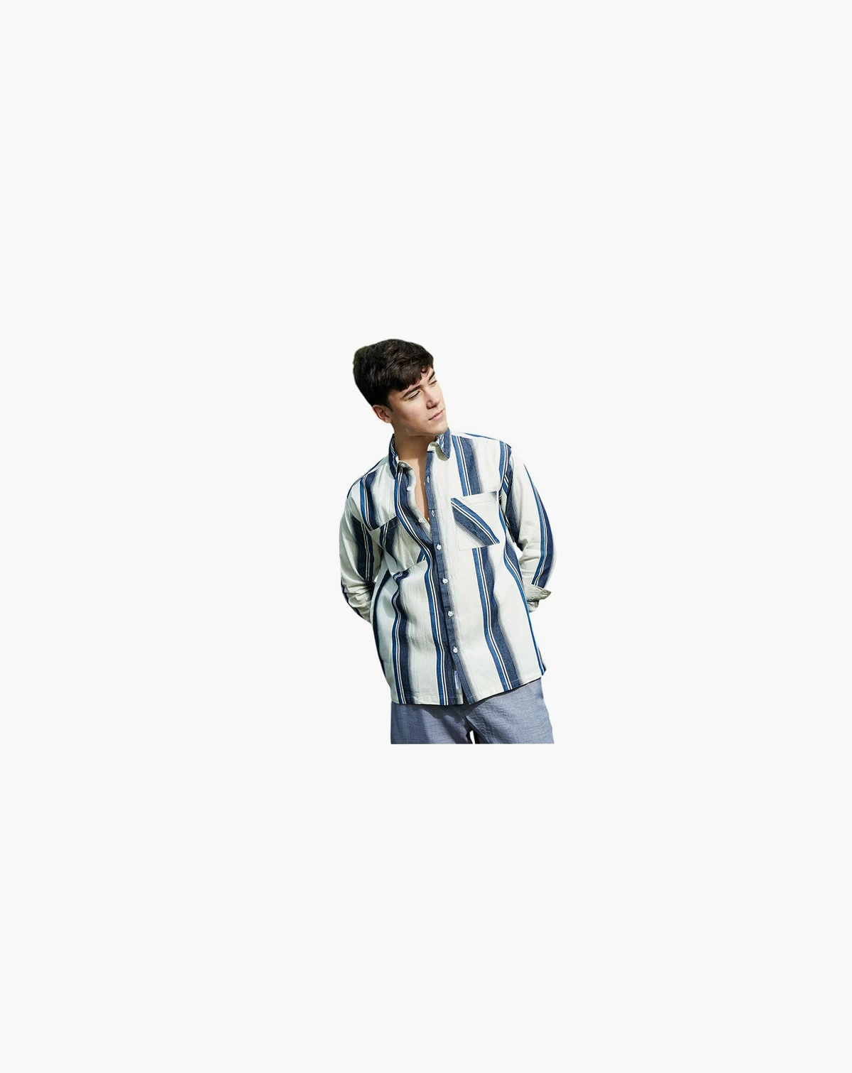 Men's Shadow-Striped Oversized Shirt