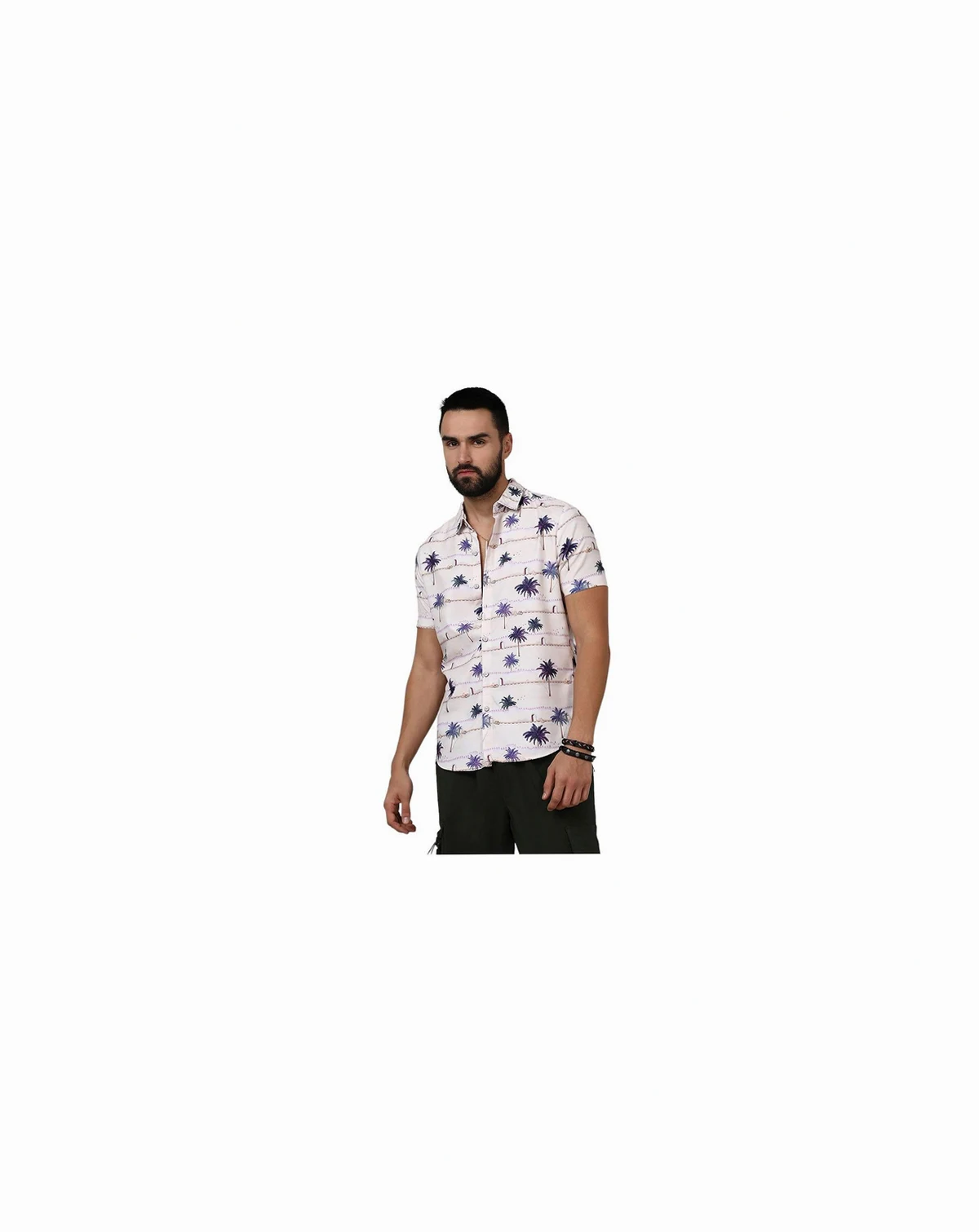 Men's Ivory White Desert Palm Shirt