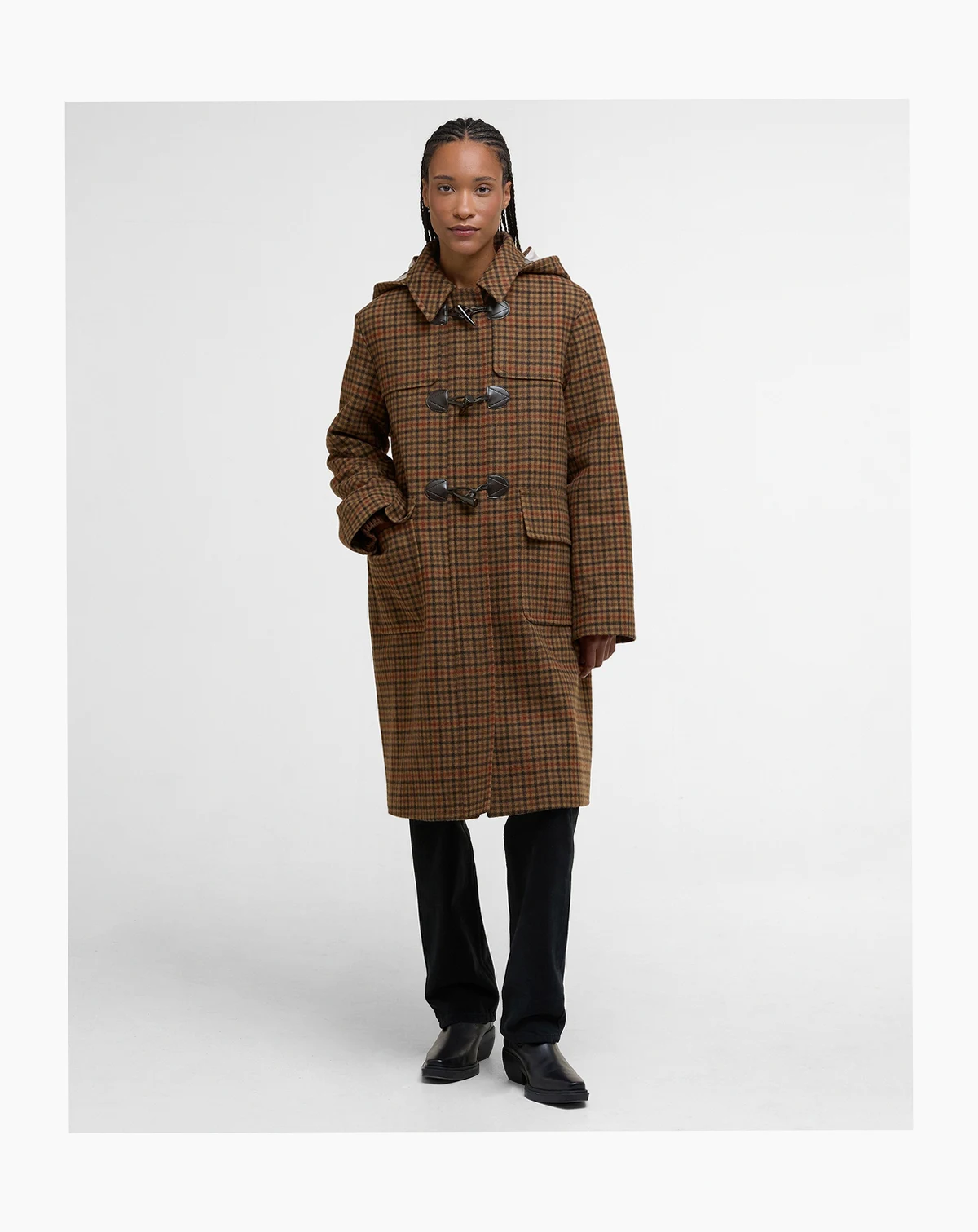 Women's Melody Checkered Hooded Coat