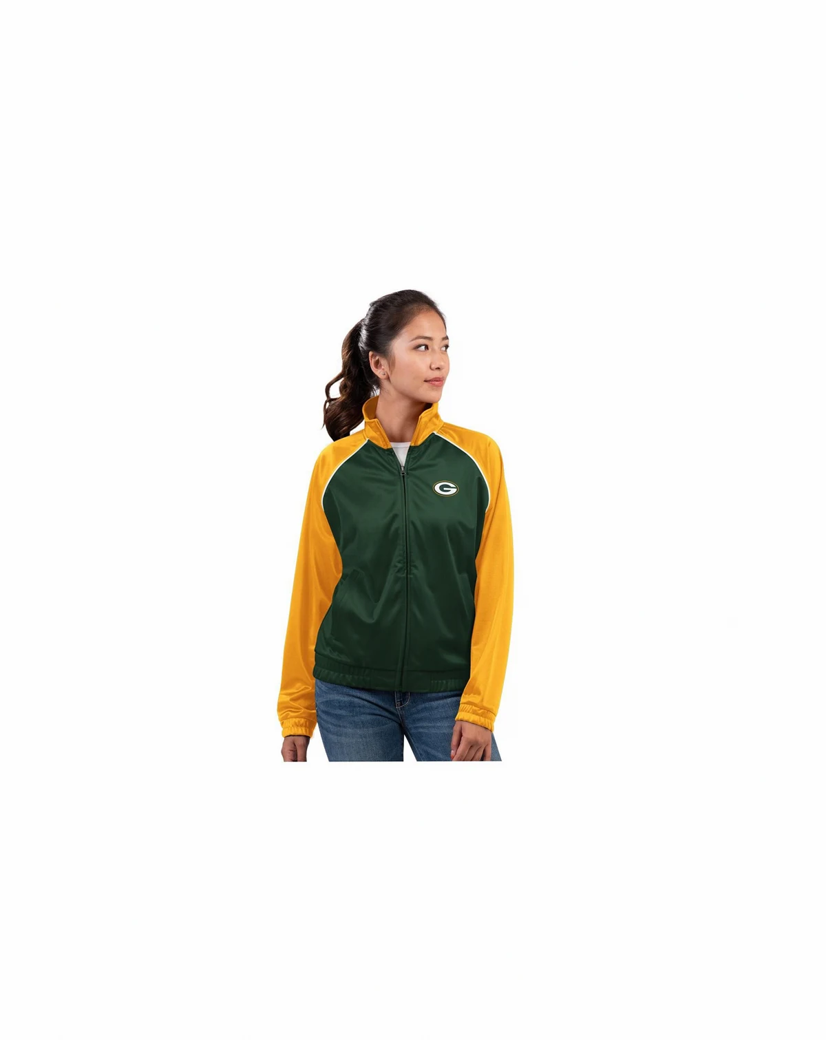 Women's Green Green Bay Packers Replay Full-Zip Track Jacket