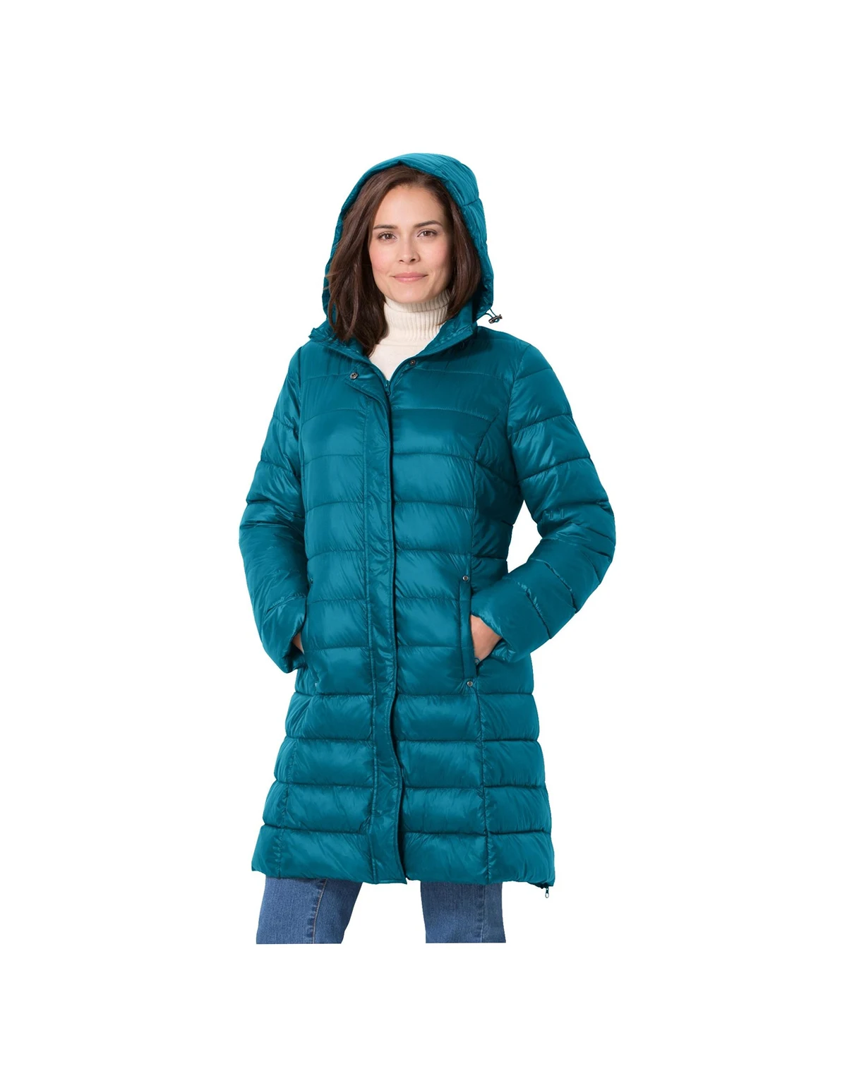 Plus Size Long Packable Puffer Jacket