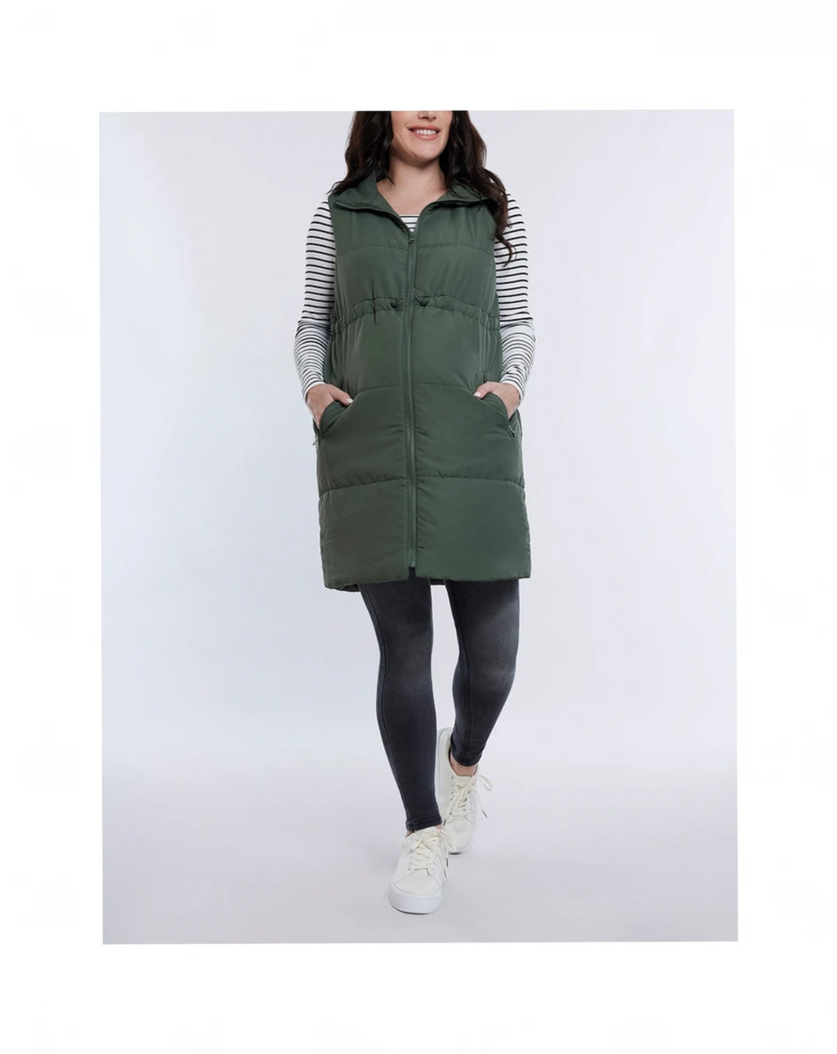 Women's Woven Full-Zip Sleeveless Quilted Puffer Vest - Motherhood Maternity