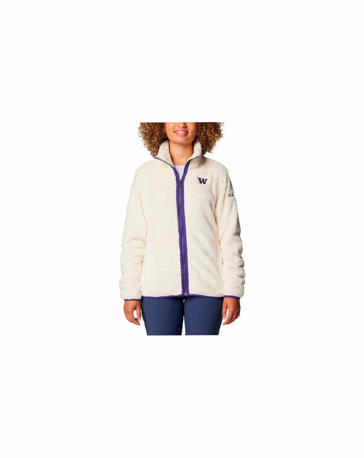 Women's Cream Washington Huskies Fireside II Sherpa Full-Zip Jacket