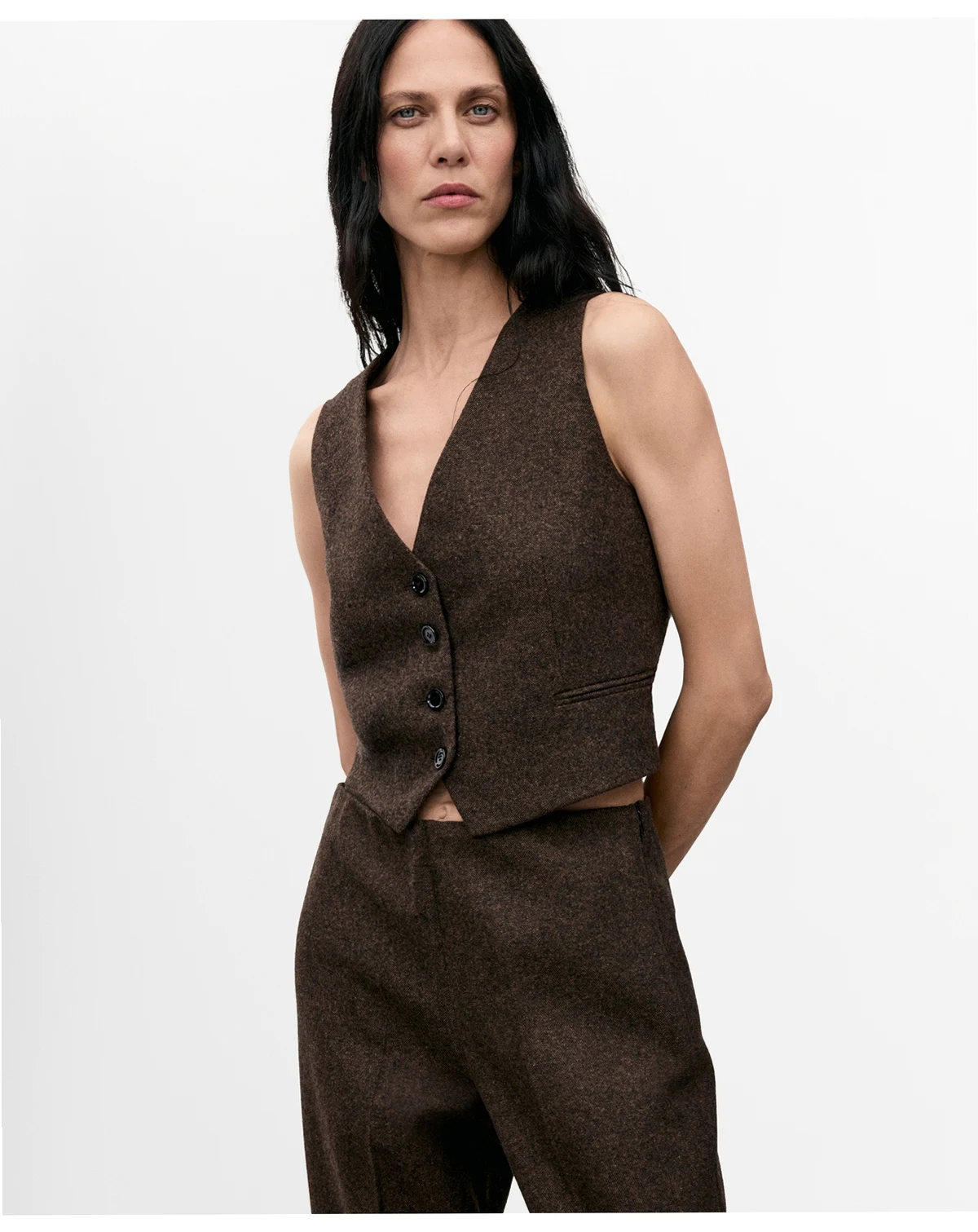 Women's Speckled Wool Vest