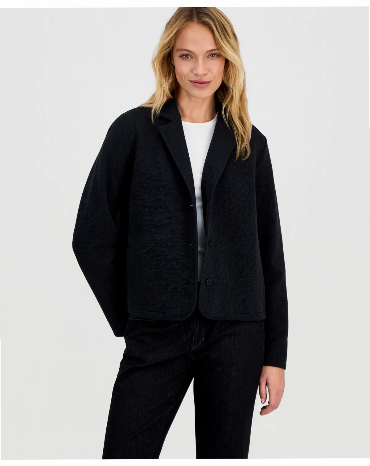 Women's Knit Notch-Collar Jacket