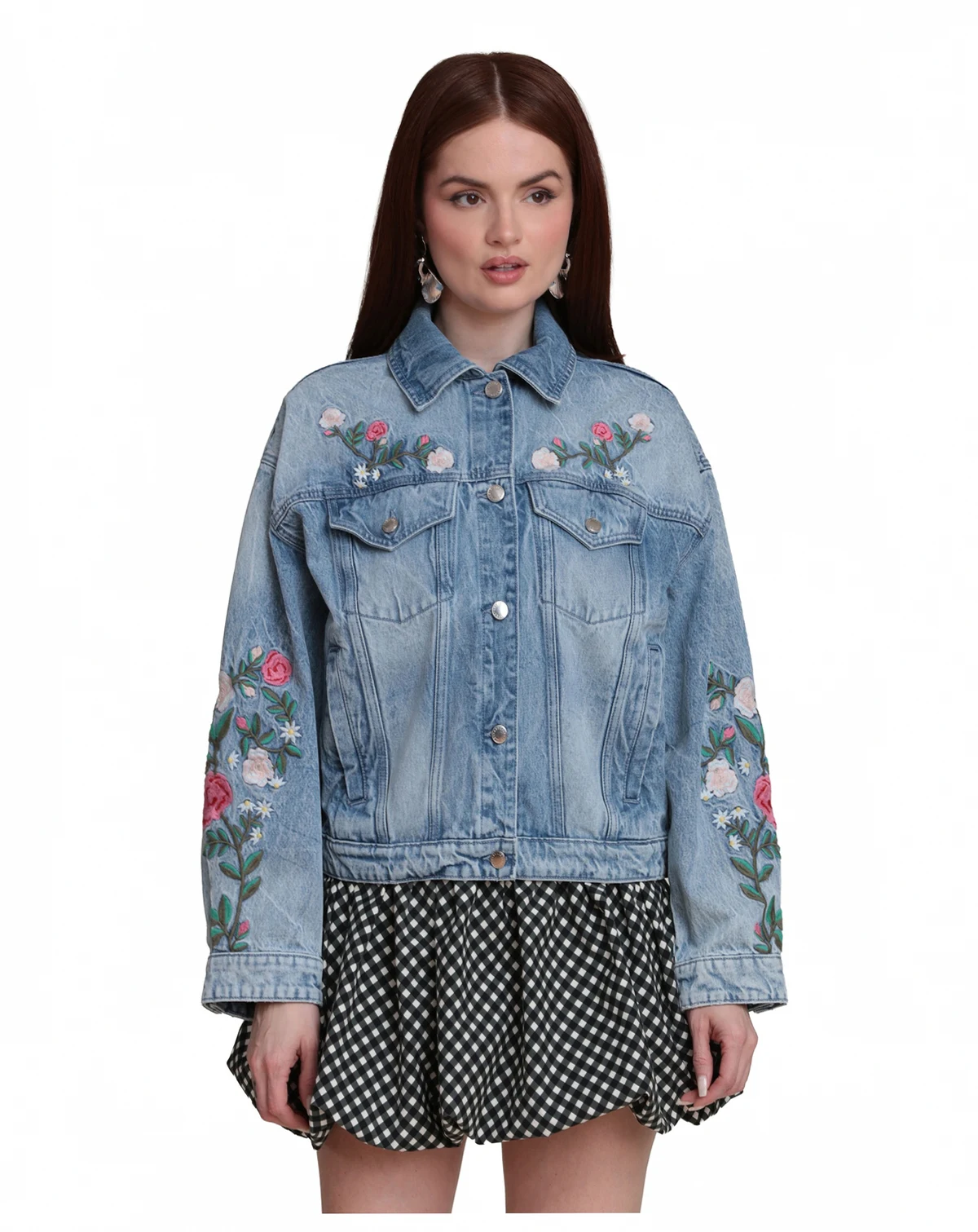 Women's Pleated Back Trucker Jacket