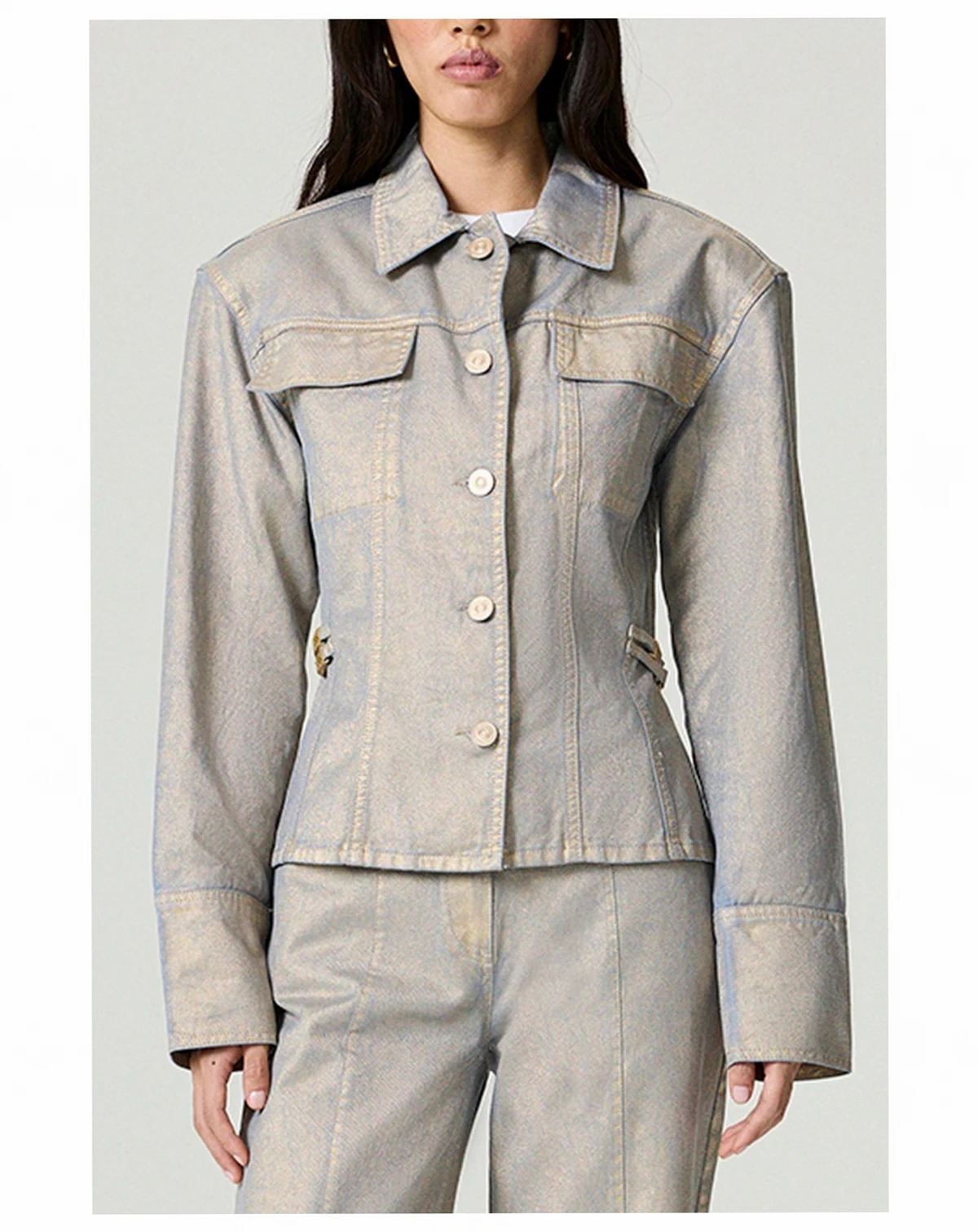 Women's Metallic Denim Jacket