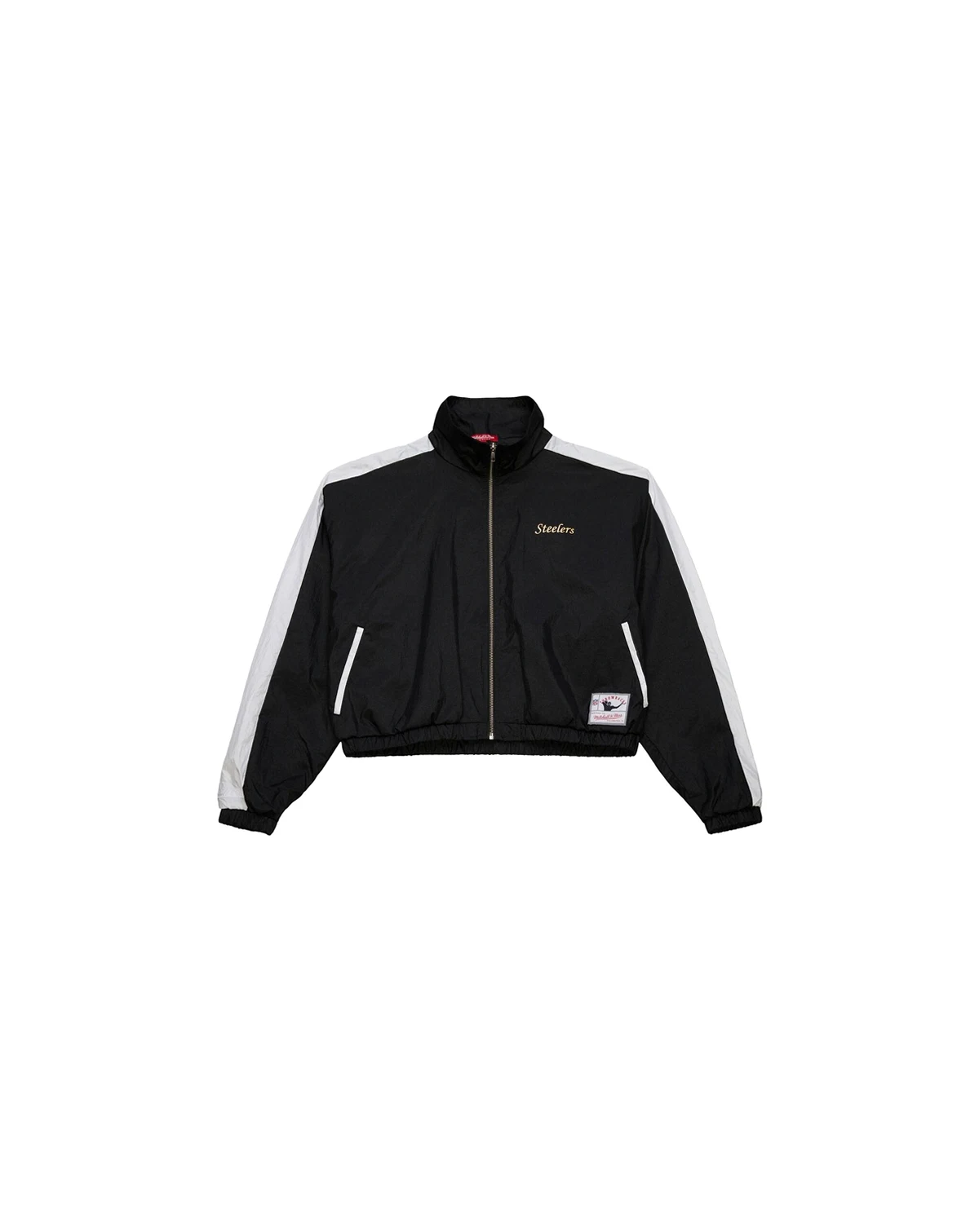Women's Black Pittsburgh Steelers Nylon Cropped Full-Zip Jacket
