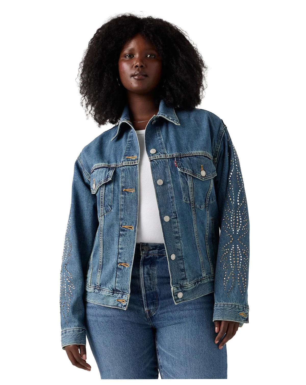 Plus Size 90s Trucker Long Sleeve Jacket