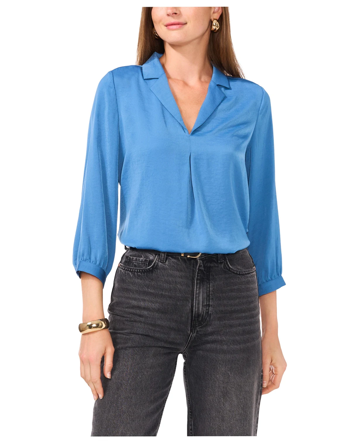Women's Collared V-Neck Top