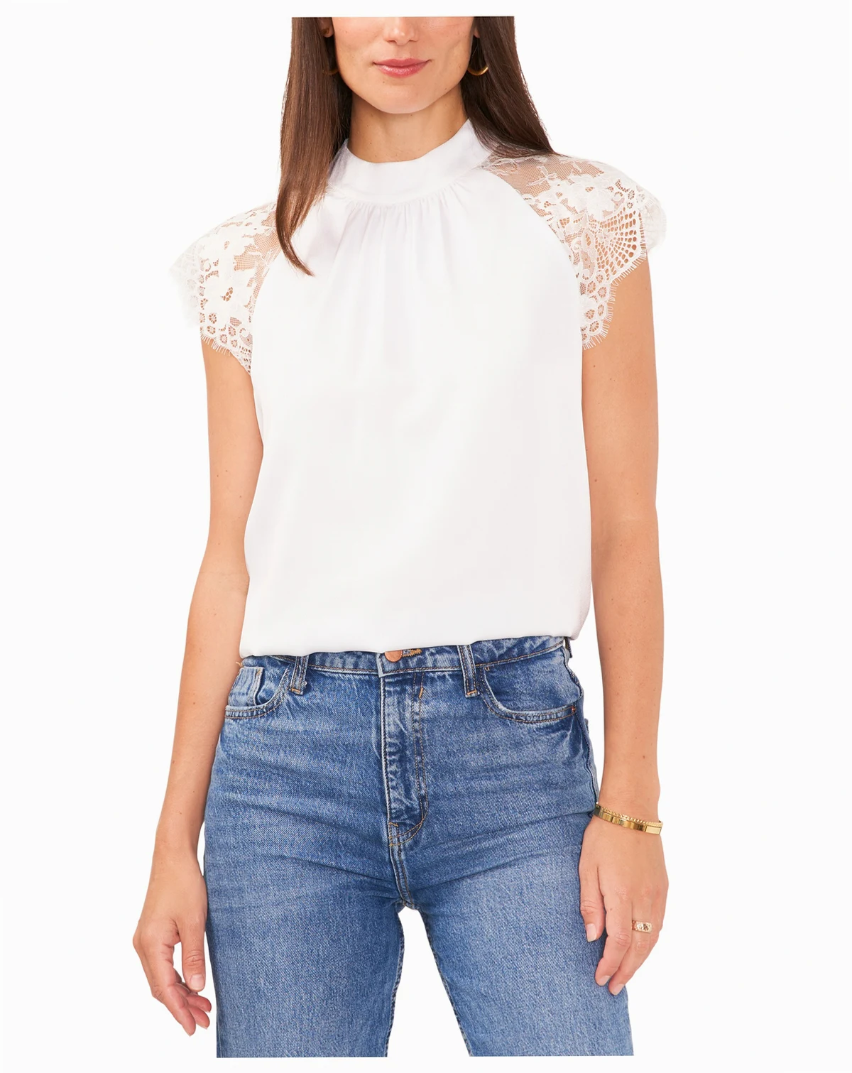 Women's Lace-Sleeve Top