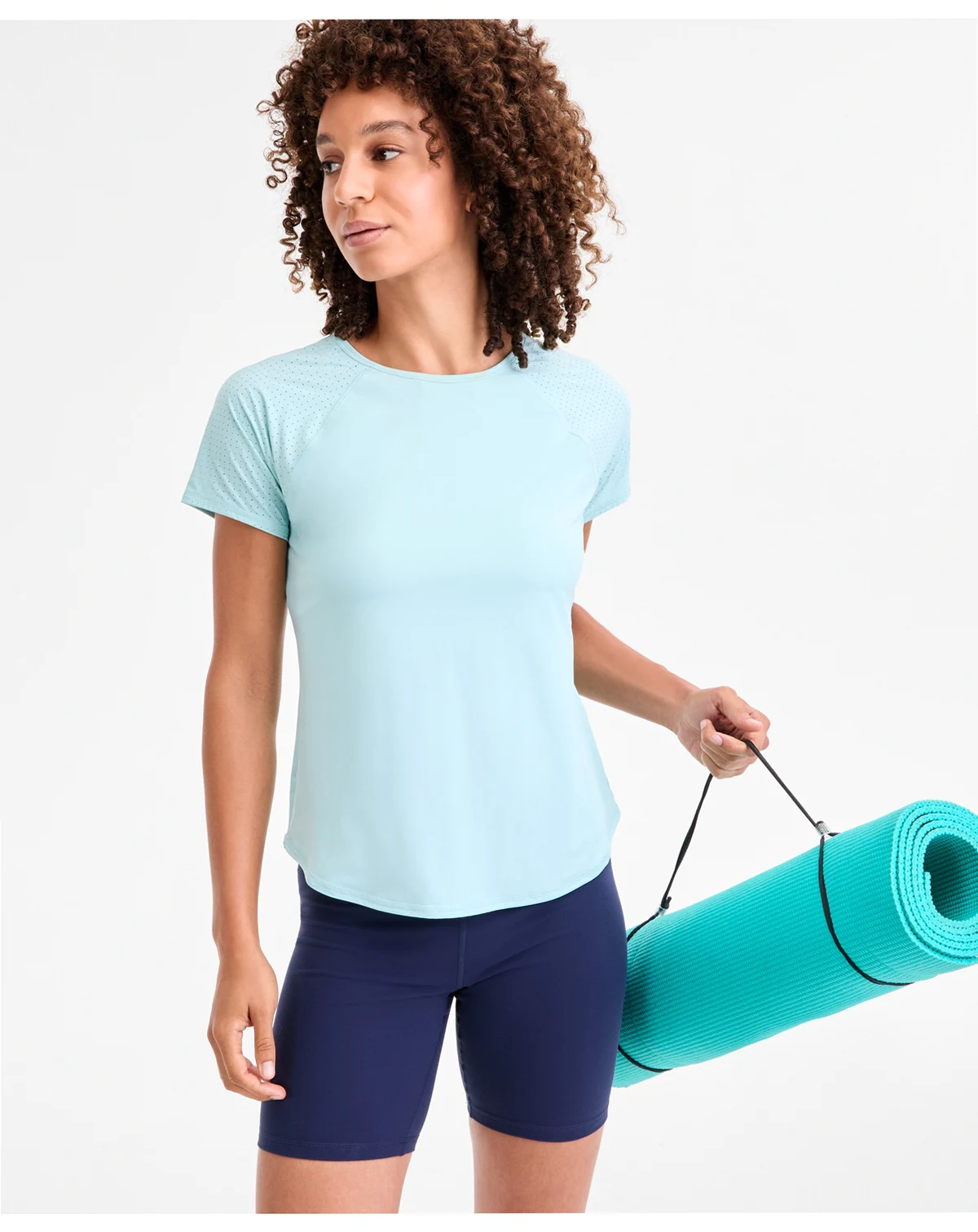 Women's Relaxed Crewneck Perforated T-Shirt, Macy's Exclusive