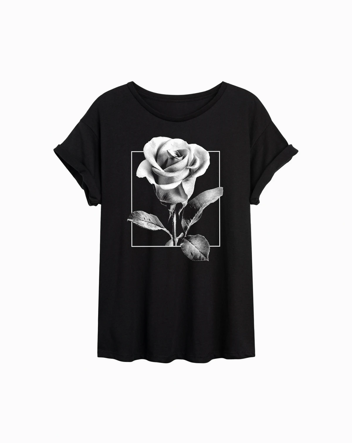 Trendy Juniors Rose Graphic Oversized Tee