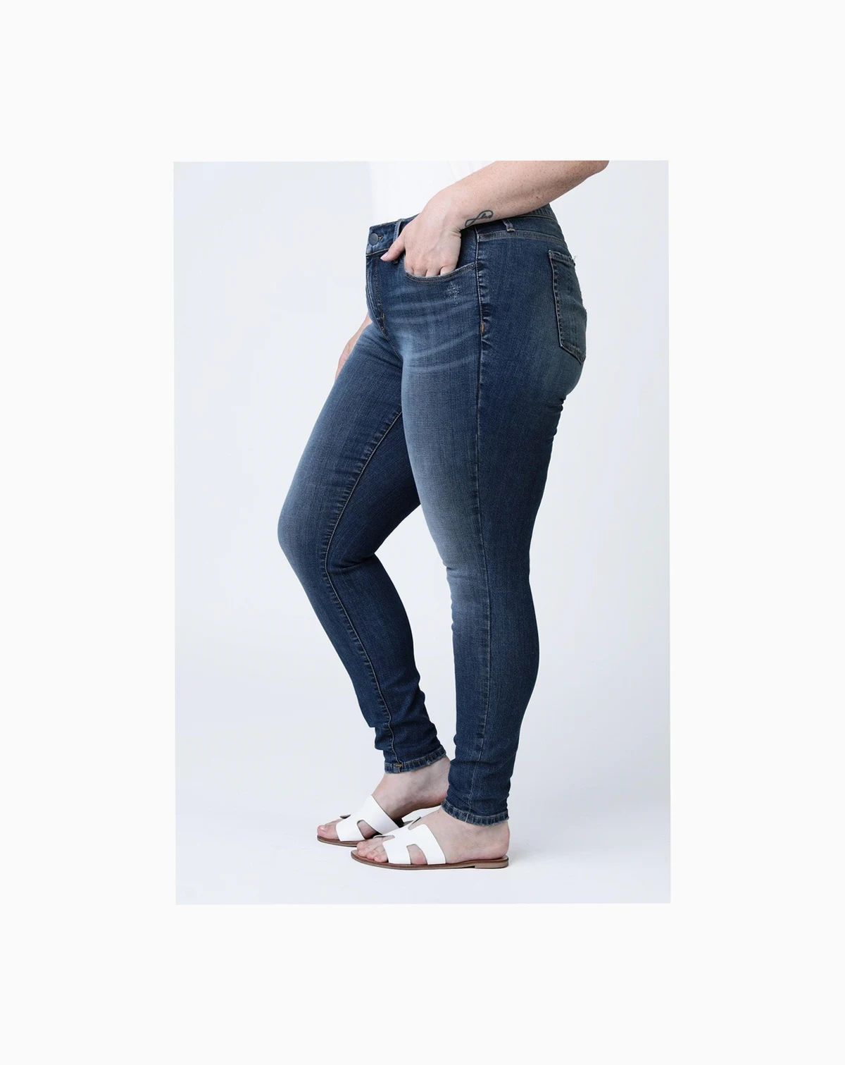 Plus Size Denim Mid Rise Skinny Jeans