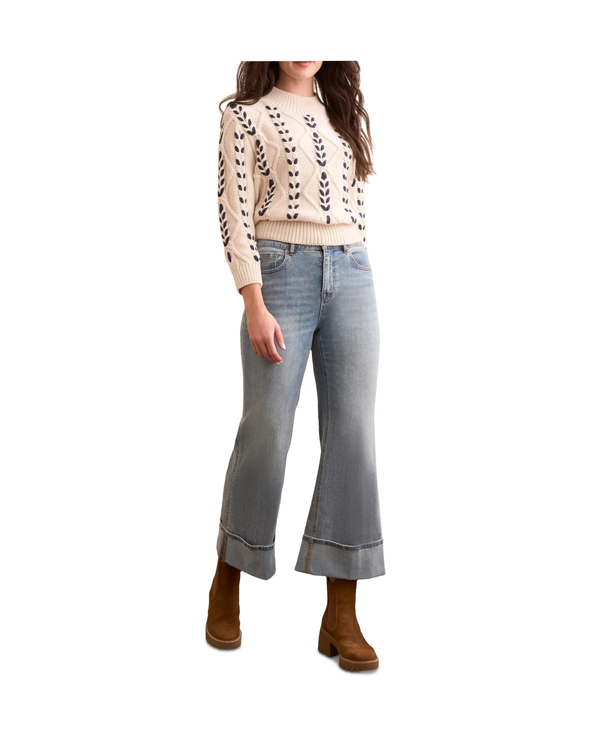 Women's Brooke Cuffed Palazzo Jeans