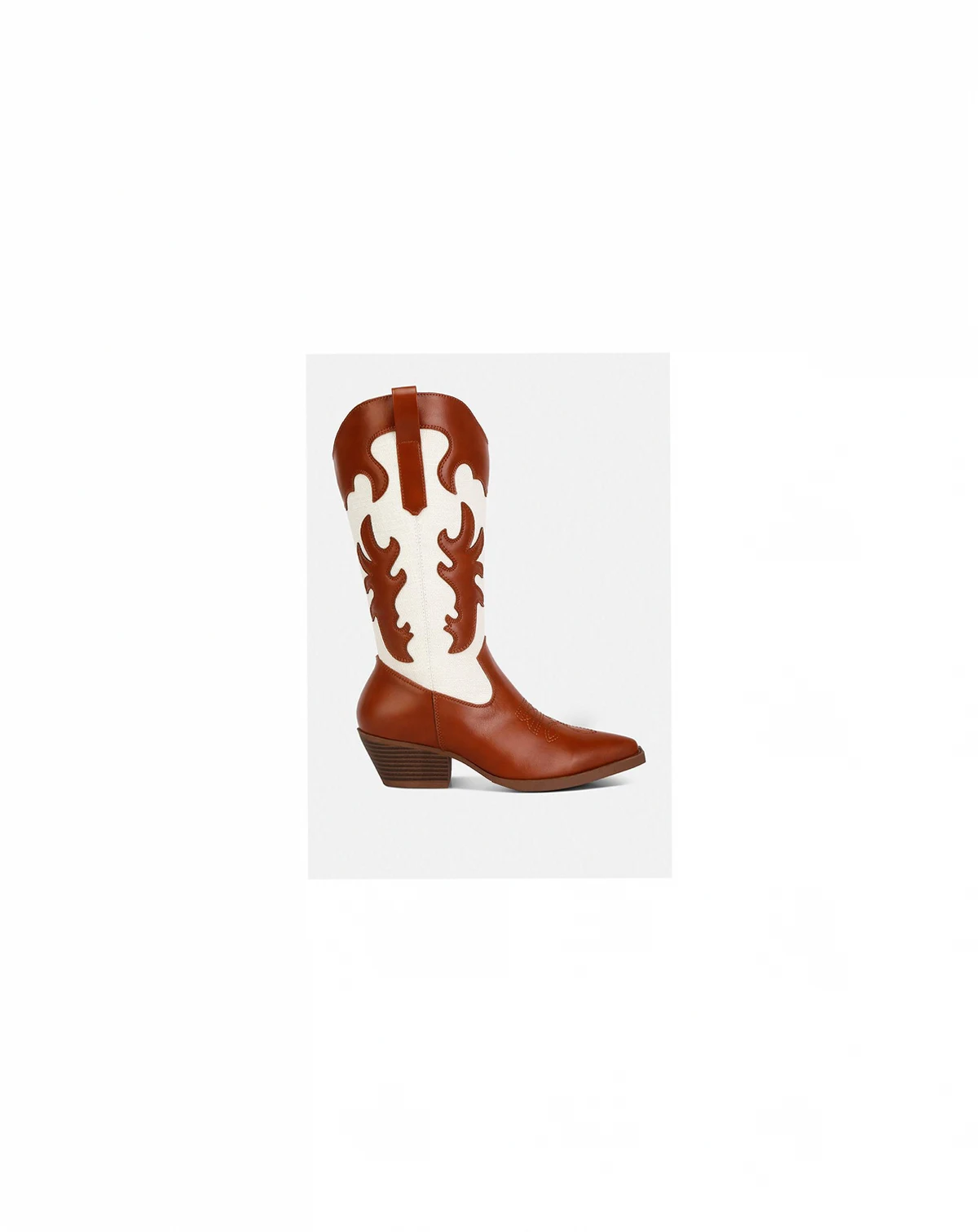 Womens Fallon Faux Leather Patchwork Cowboy Boots