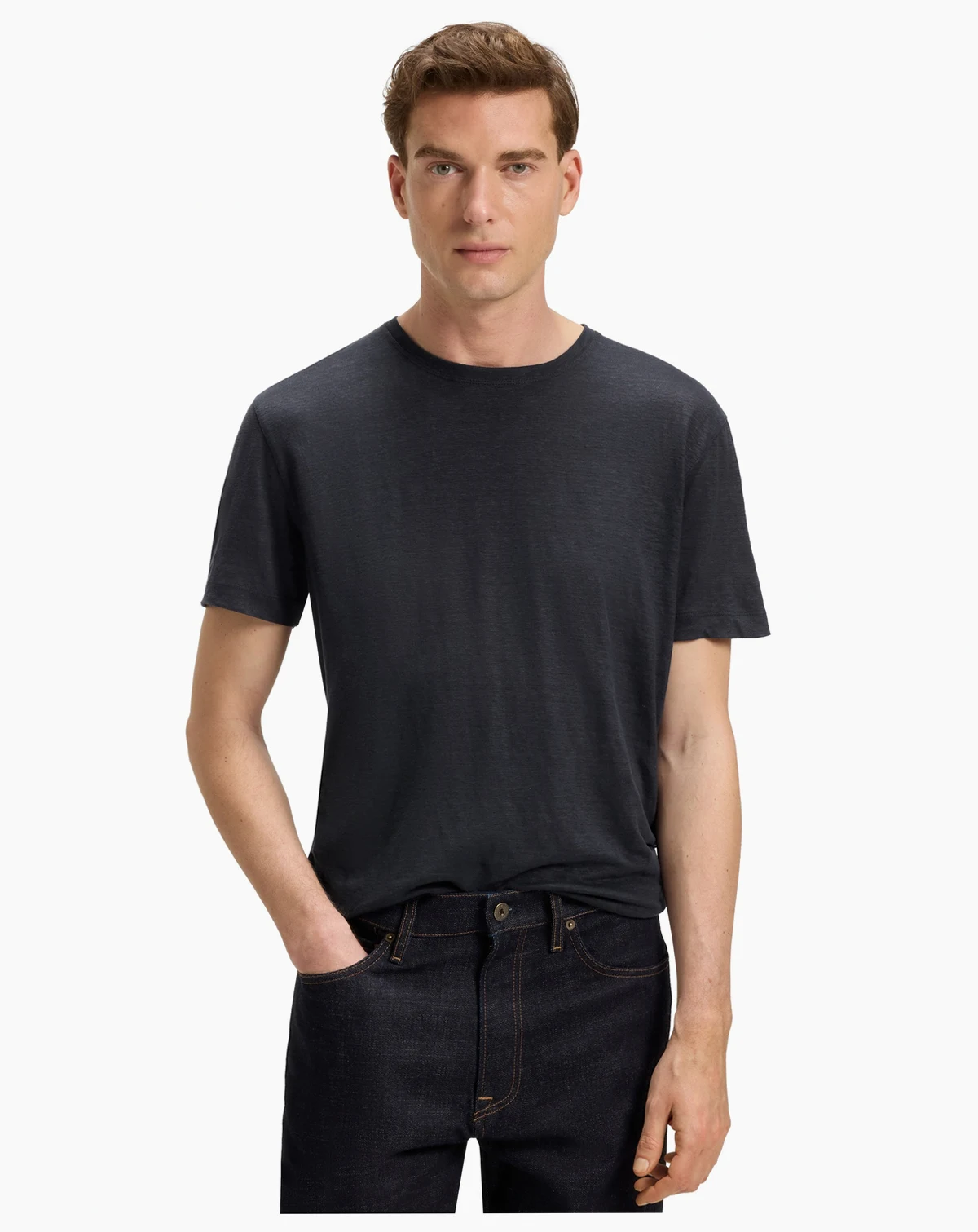 BECKHAM x BOSS Men's Soft Linen Regular-Fit T-Shirt