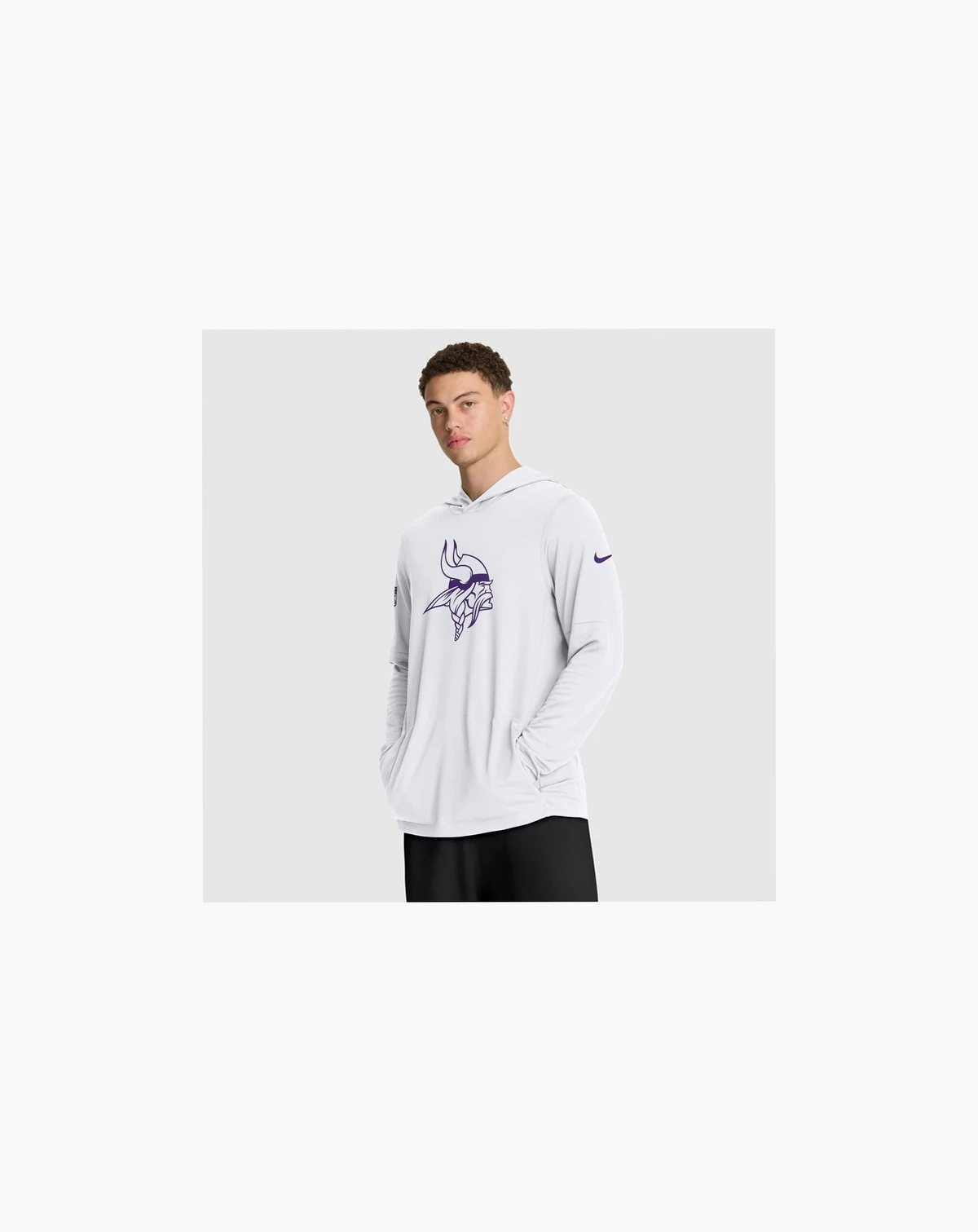 Men's White Minnesota Vikings Alt Pack Pass Accuracy Performance Long Sleeve Hoodie T-Shirt