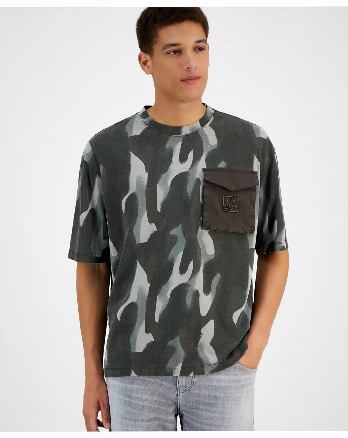 Men's Bold Camo Print Pocket T-Shirt