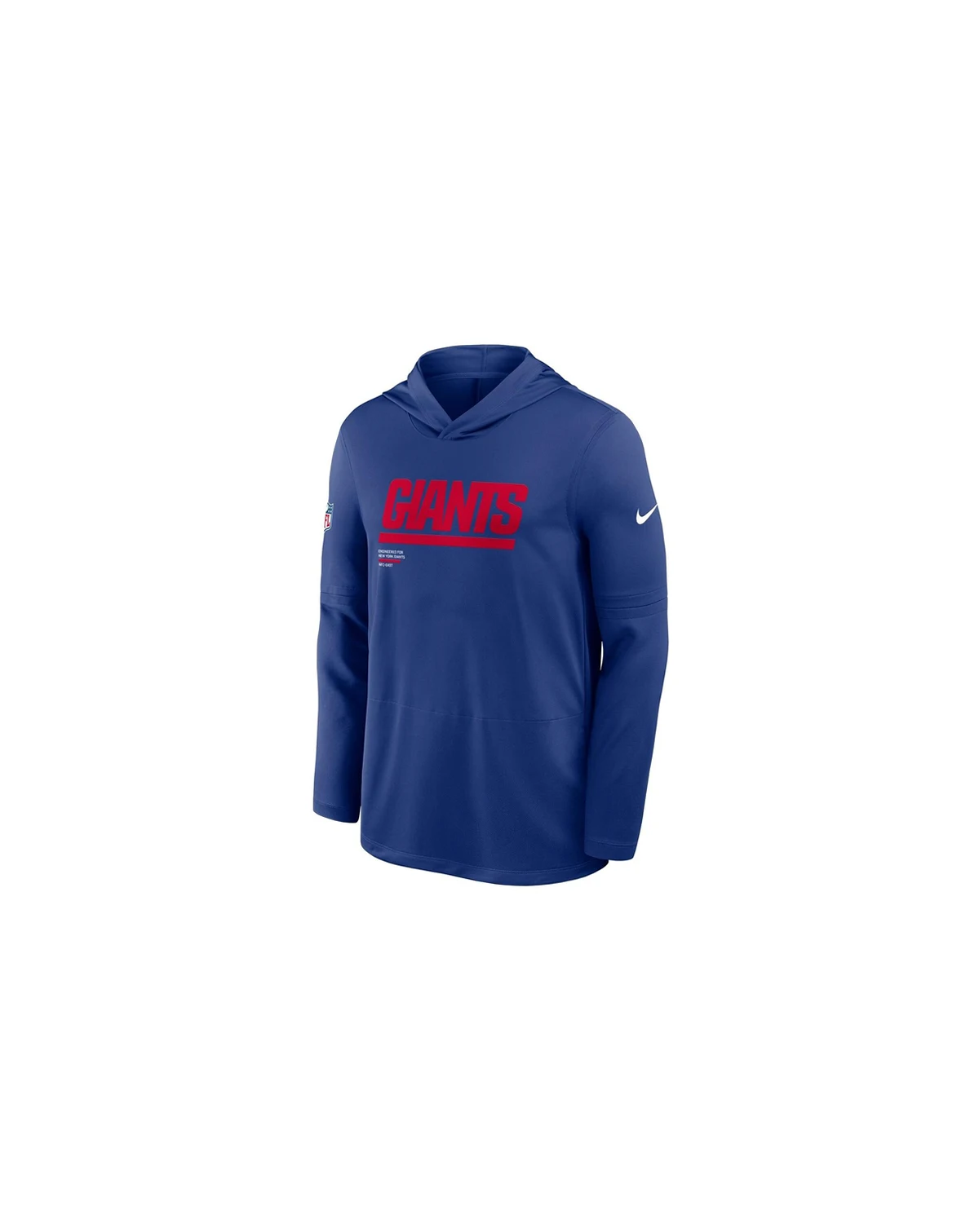 Men's Royal New York Giants Sideline Pure Performance Long Sleeve Hoodie T-Shirt