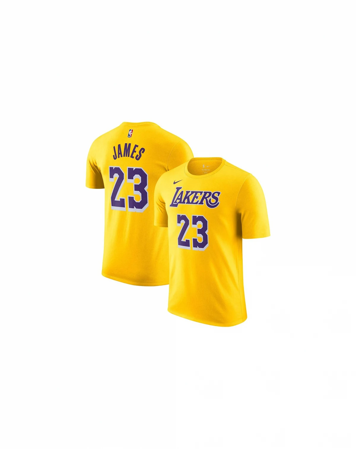 Men's LeBron James Gold Los Angeles Lakers Name and Number T-shirt
