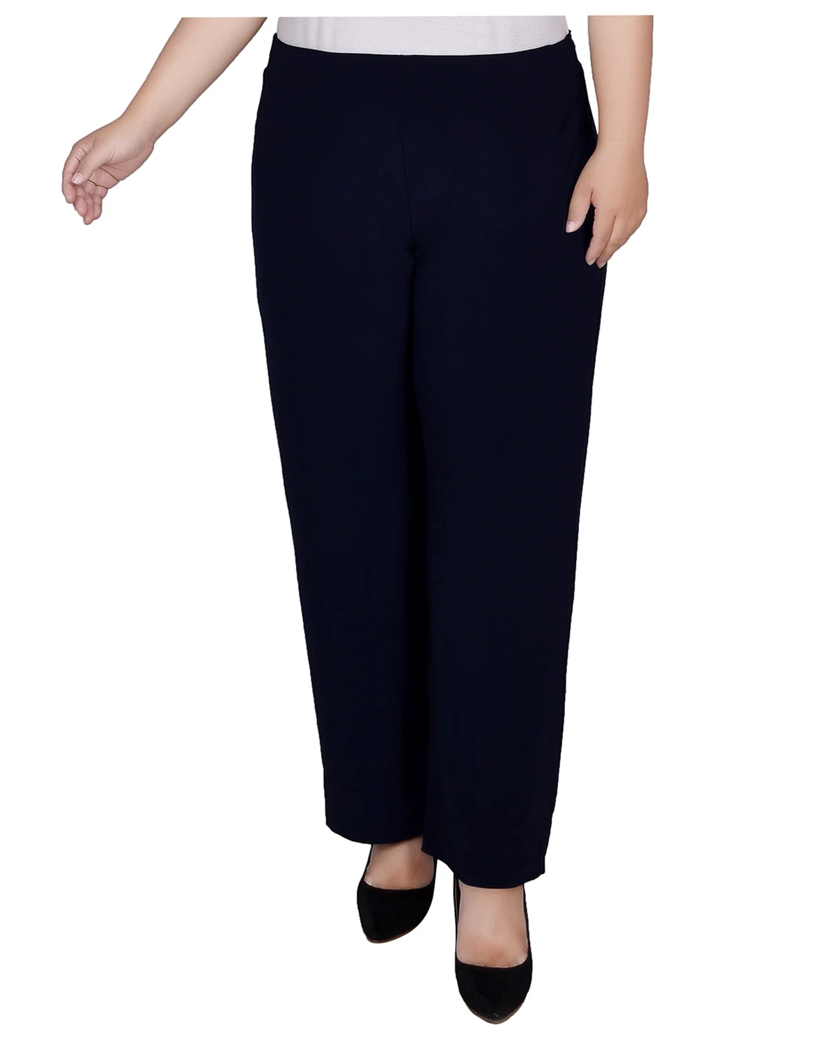 Plus Size Pull-On Wide-Leg Pants