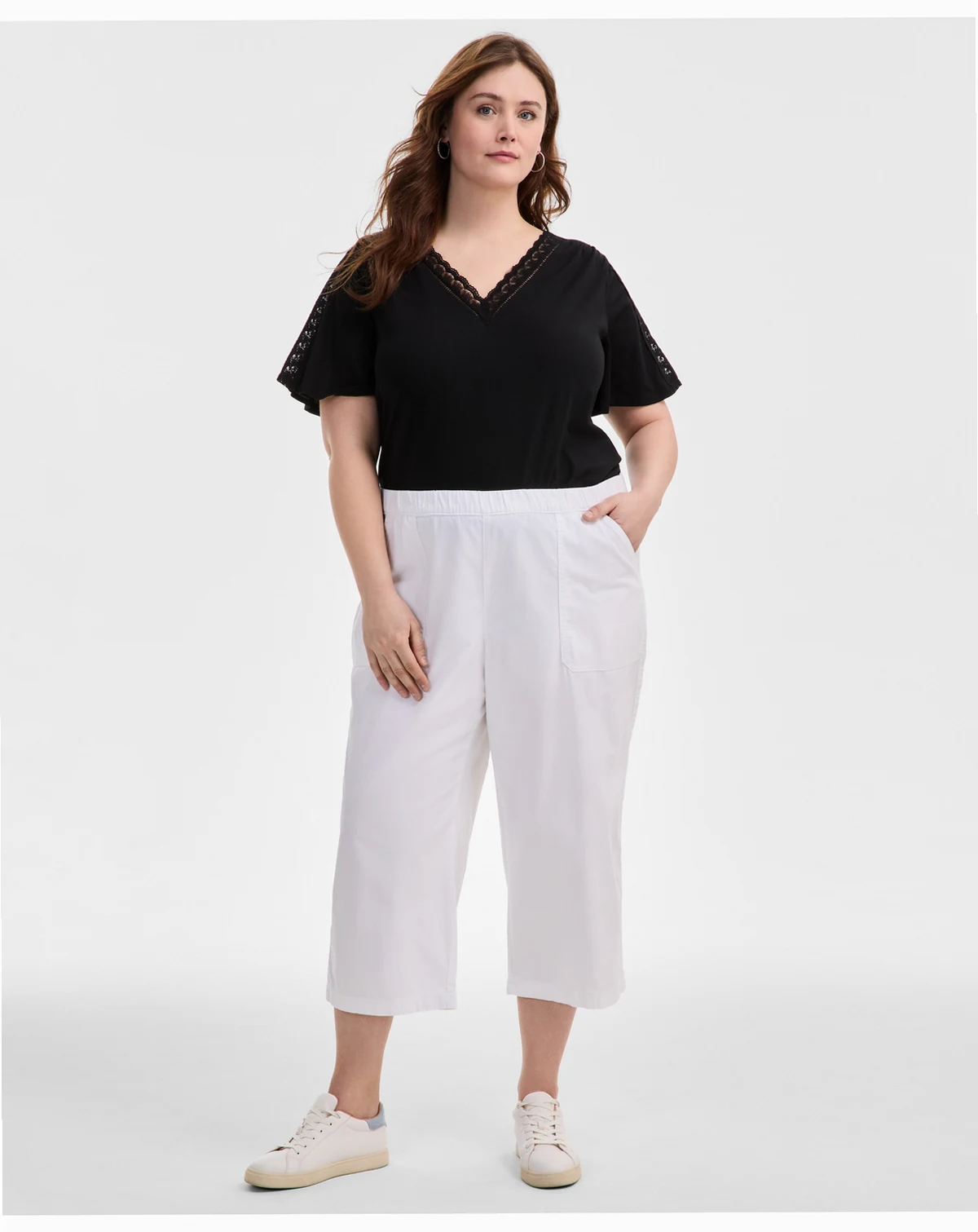 Plus Size Pull-On Cropped Pants, Exclusively at Macy's