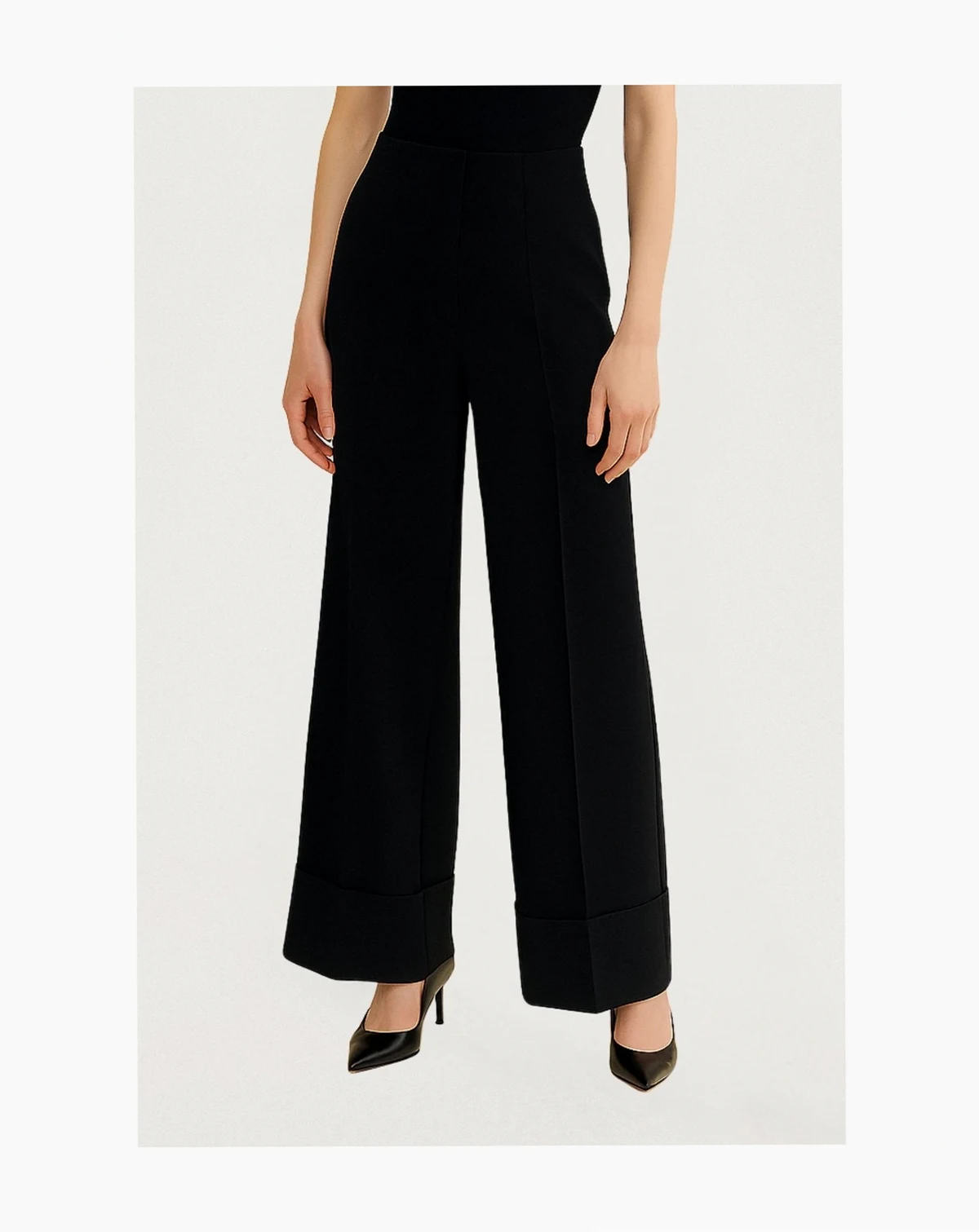 Women's Cuffed Wide-Leg Trousers