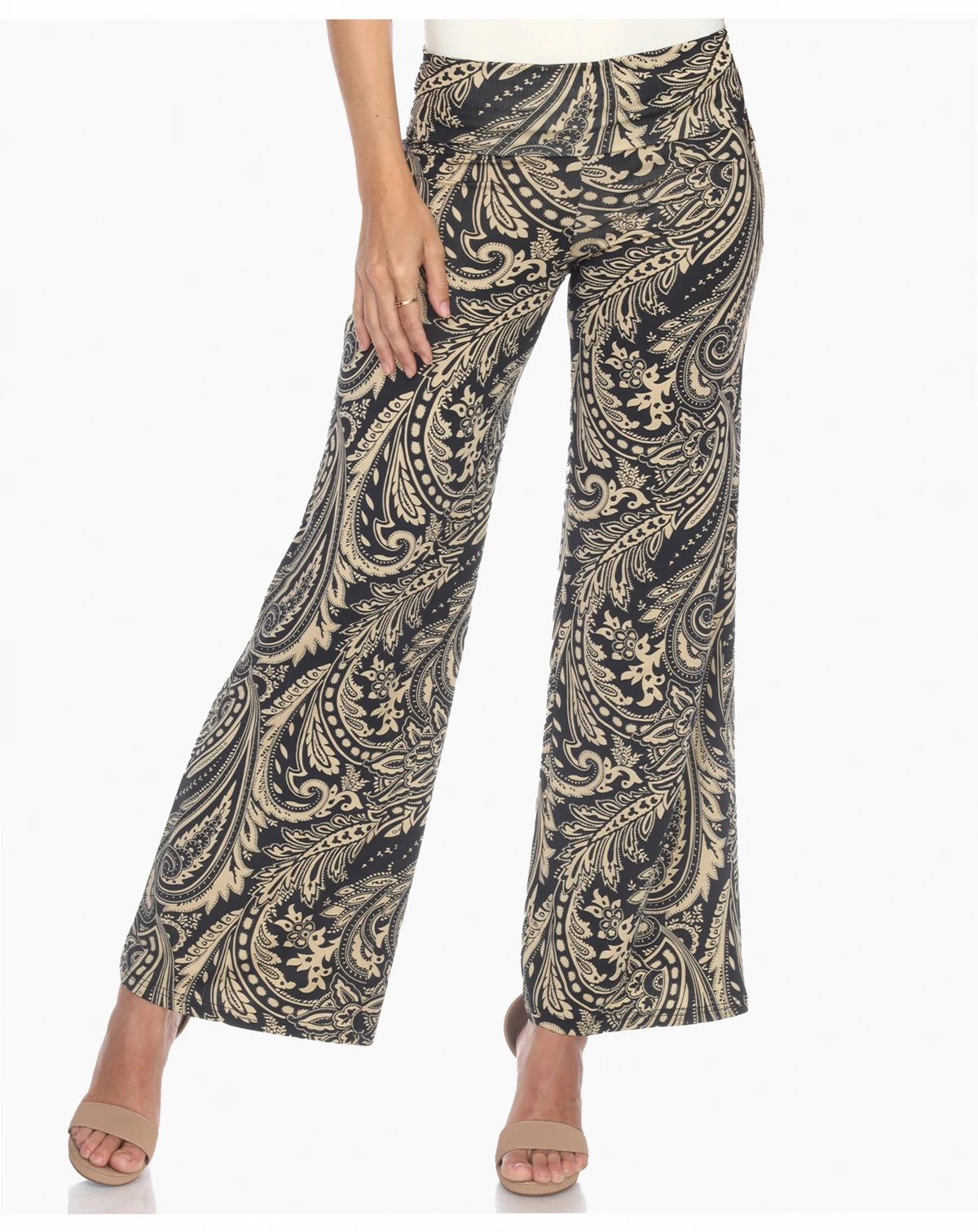 Women's Paisley Print Wide Leg Pants