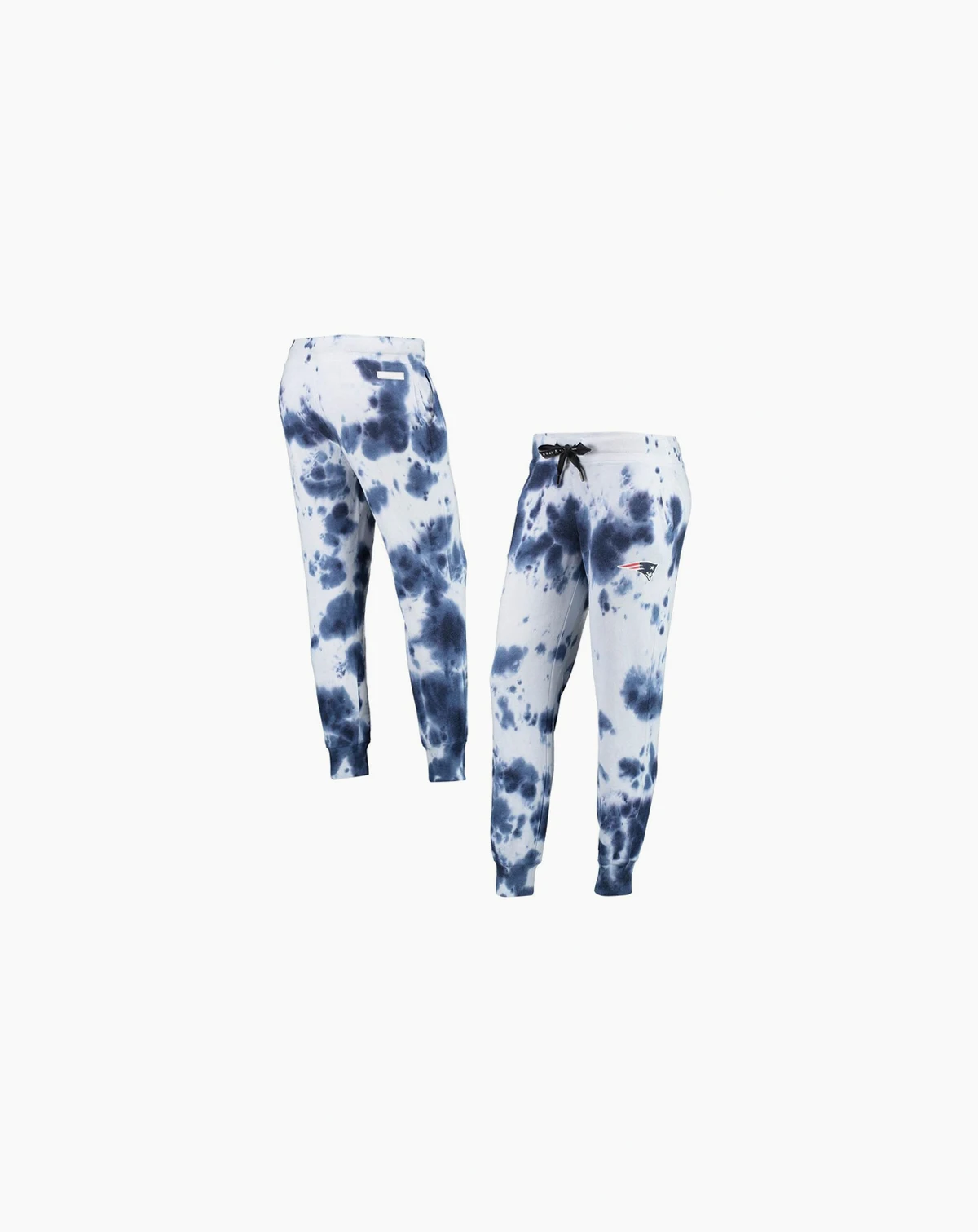 Women's White, Navy New England Patriots Melody Tie-Dye Jogger Pants