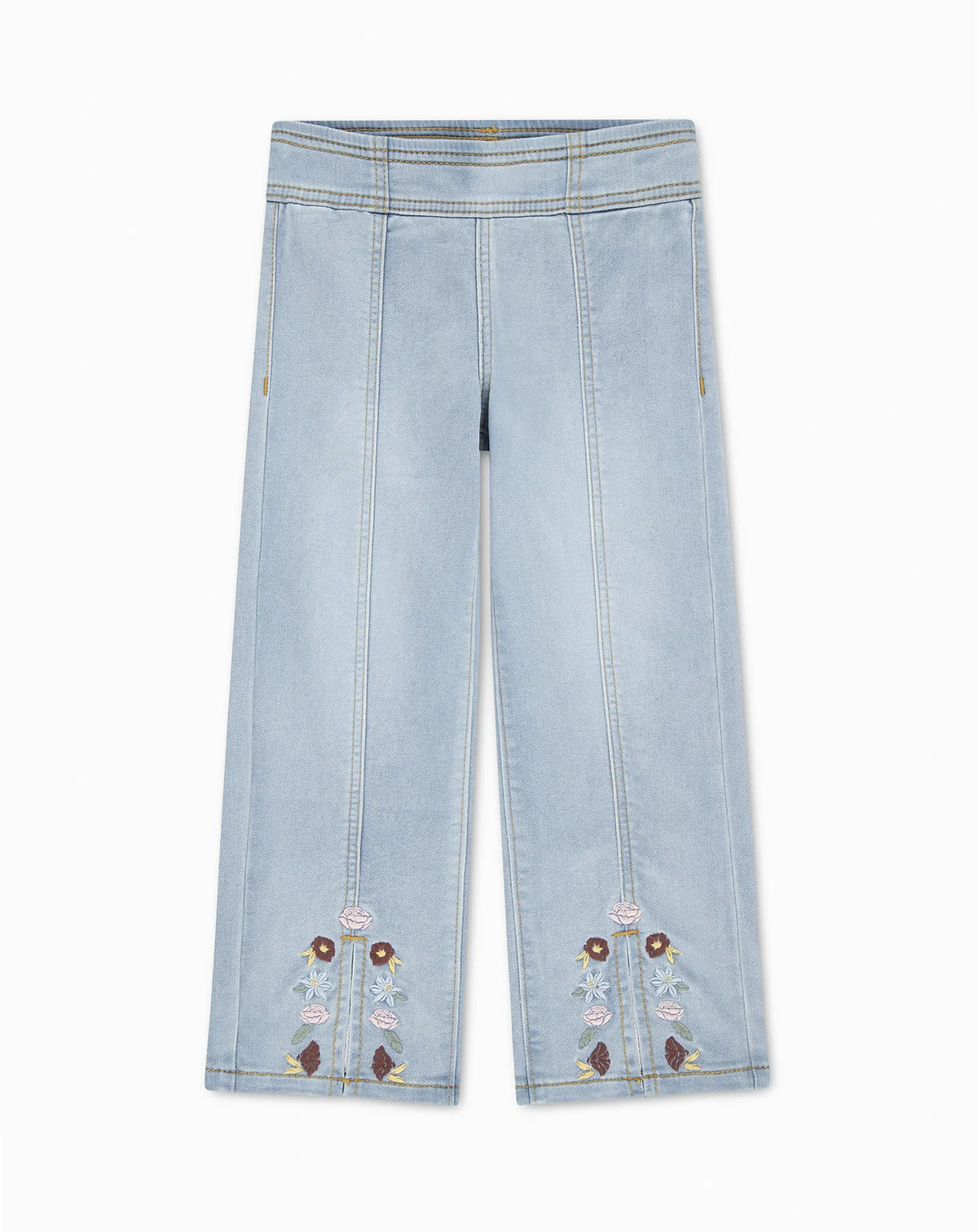 Girls' Toddler 2T-4T Dobby Pull-On Wide Leg Jeans