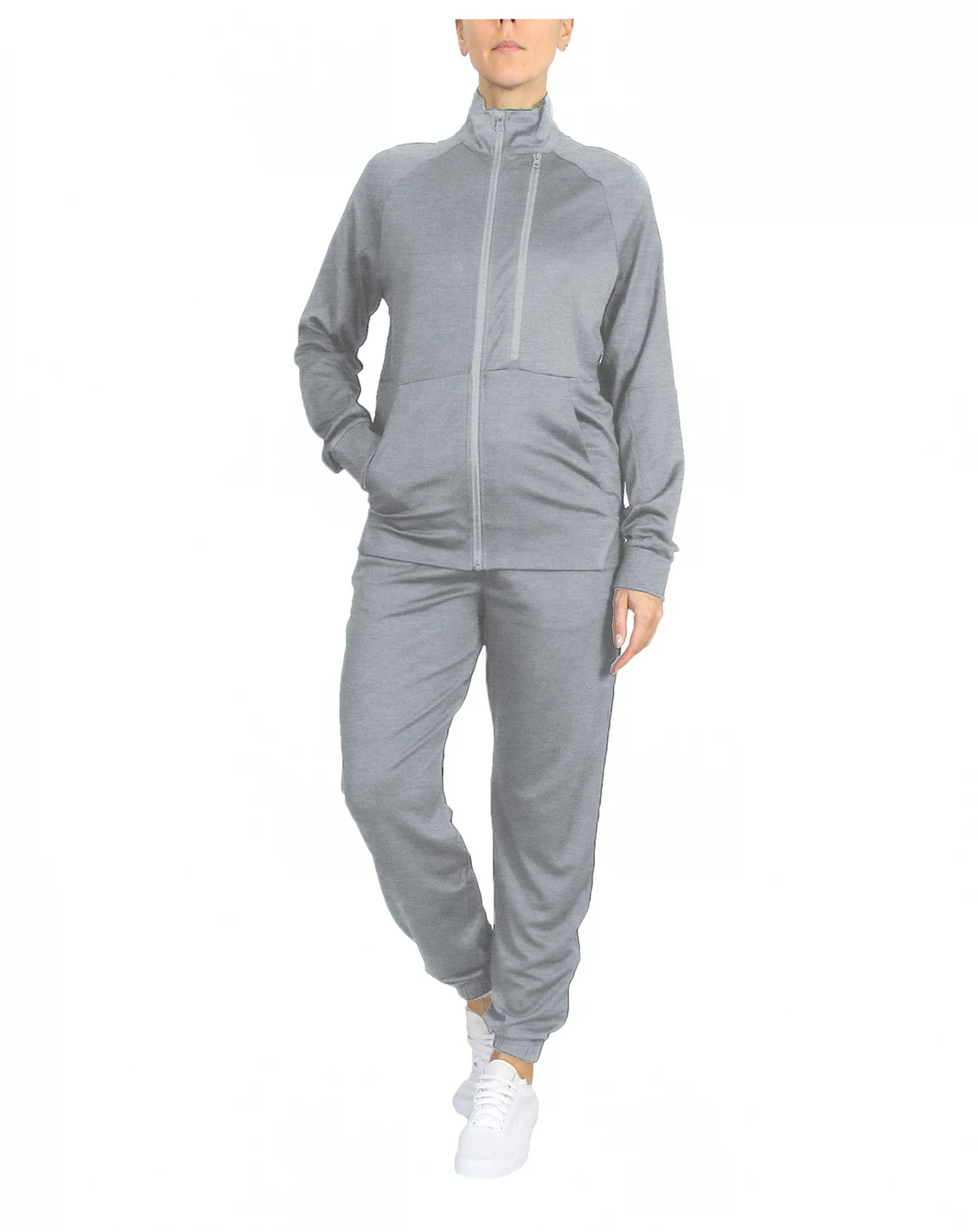 Women's Moisture Wicking Performance Active Track Jacket and Jogger Set, 2-Piece