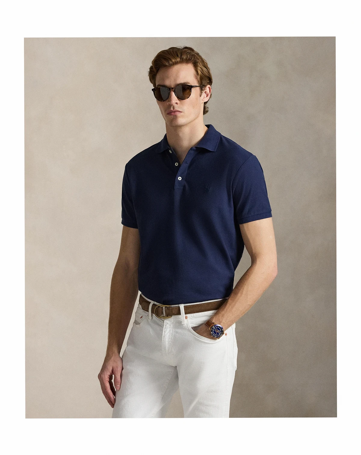 Custom Slim Fit Honeycomb-Mesh Polo