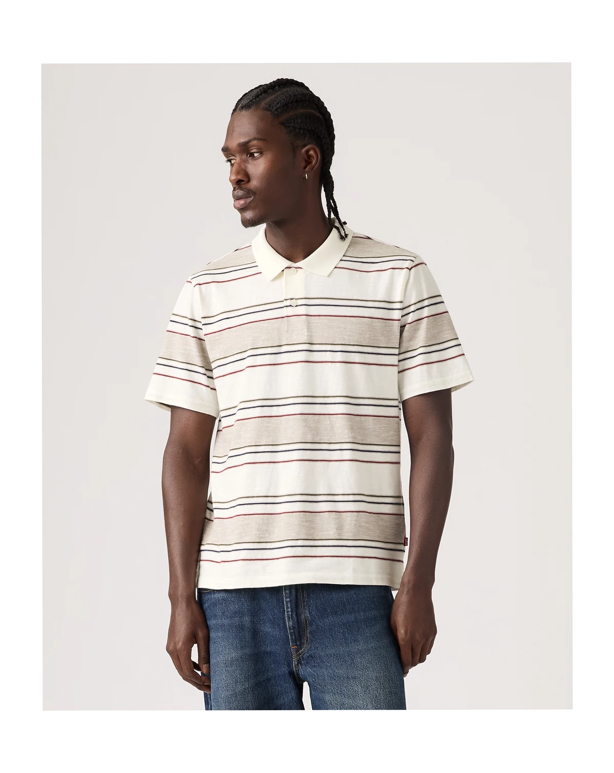 Men's Merritt Striped Collared Polo Shirt