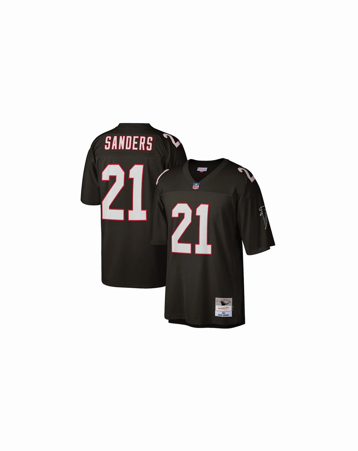 Men's Deion Sanders Black Atlanta Falcons Big and Tall 1992 Retired Player Replica Jersey