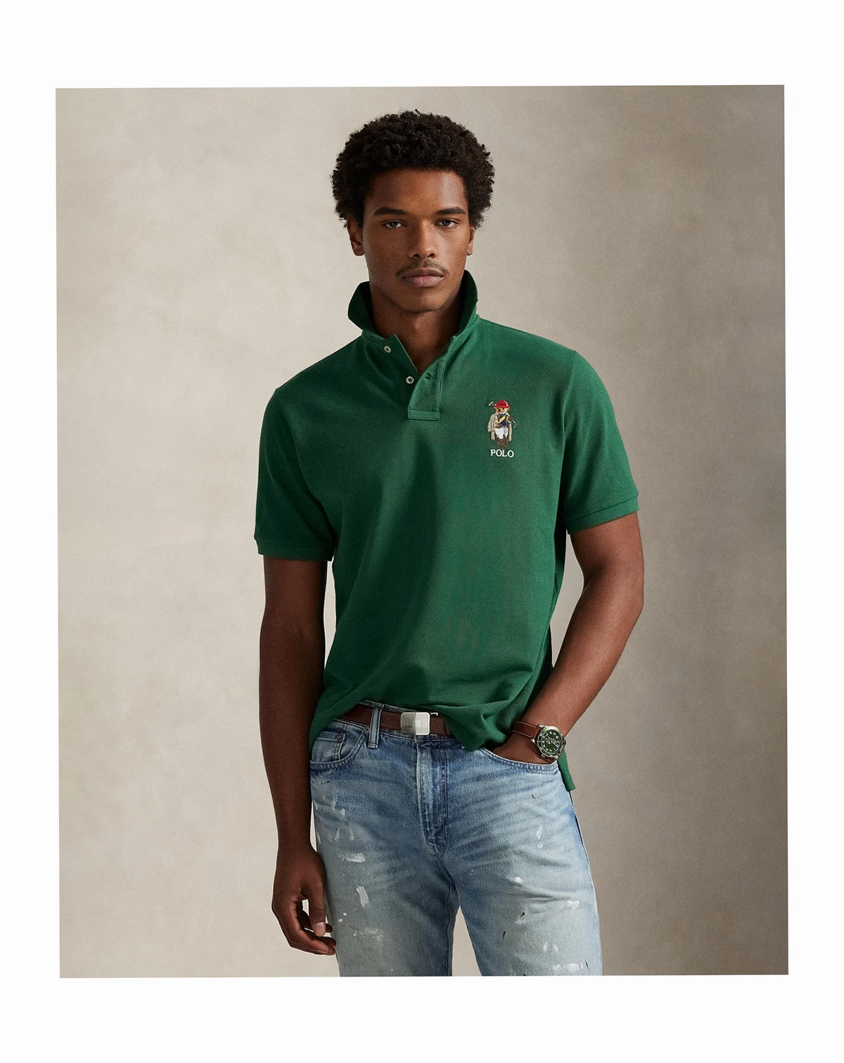 Men's Classic-Fit Polo Bear Mesh Polo Shirt