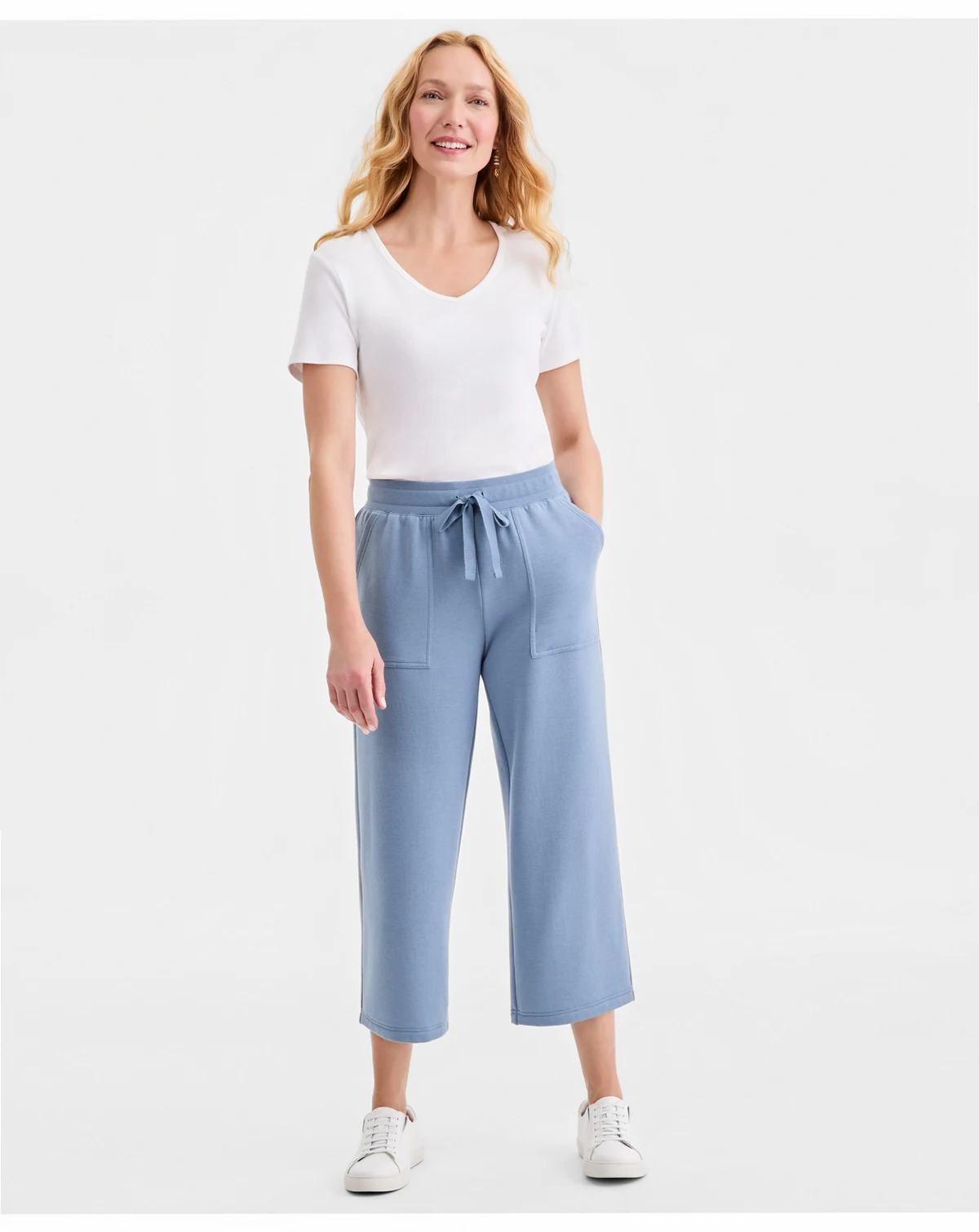 Women's Luxsoft Wide-Leg Cropped Sweatpants, Macy's Exclusive