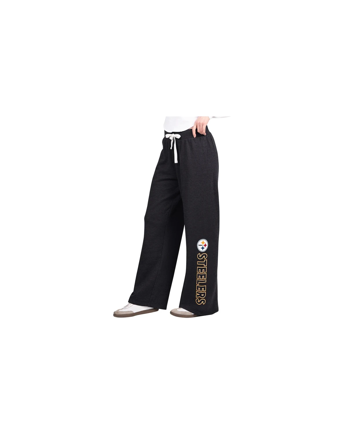 Women's Black Pittsburgh Steelers Field Wide Leg Sweatpants