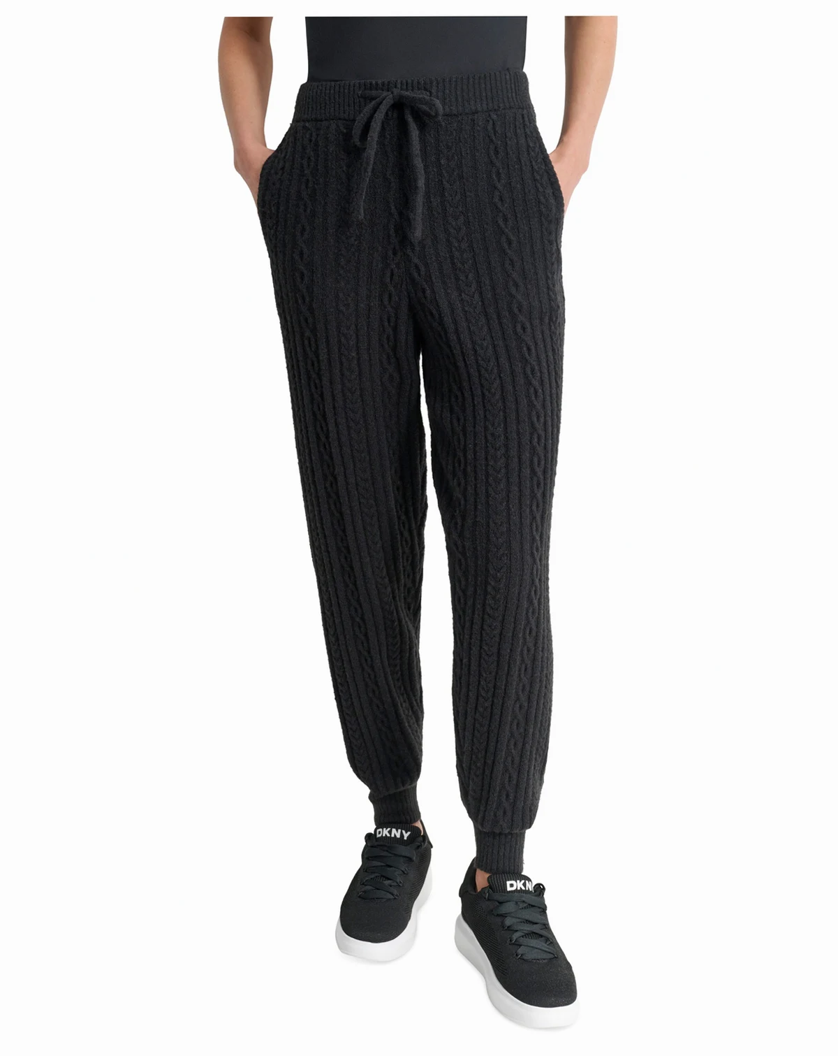 Women's Drawstring Cable Knit Joggers