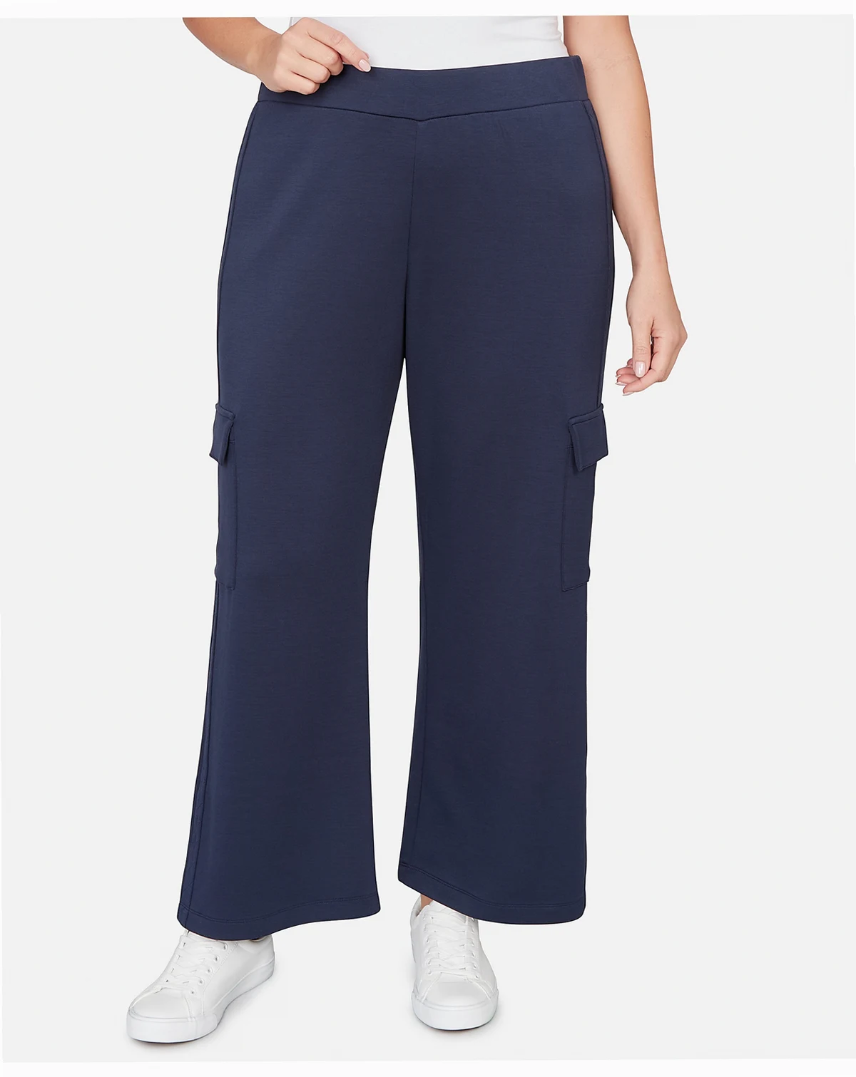 Plus Size Luxe Knit Cargo Ankle Pants